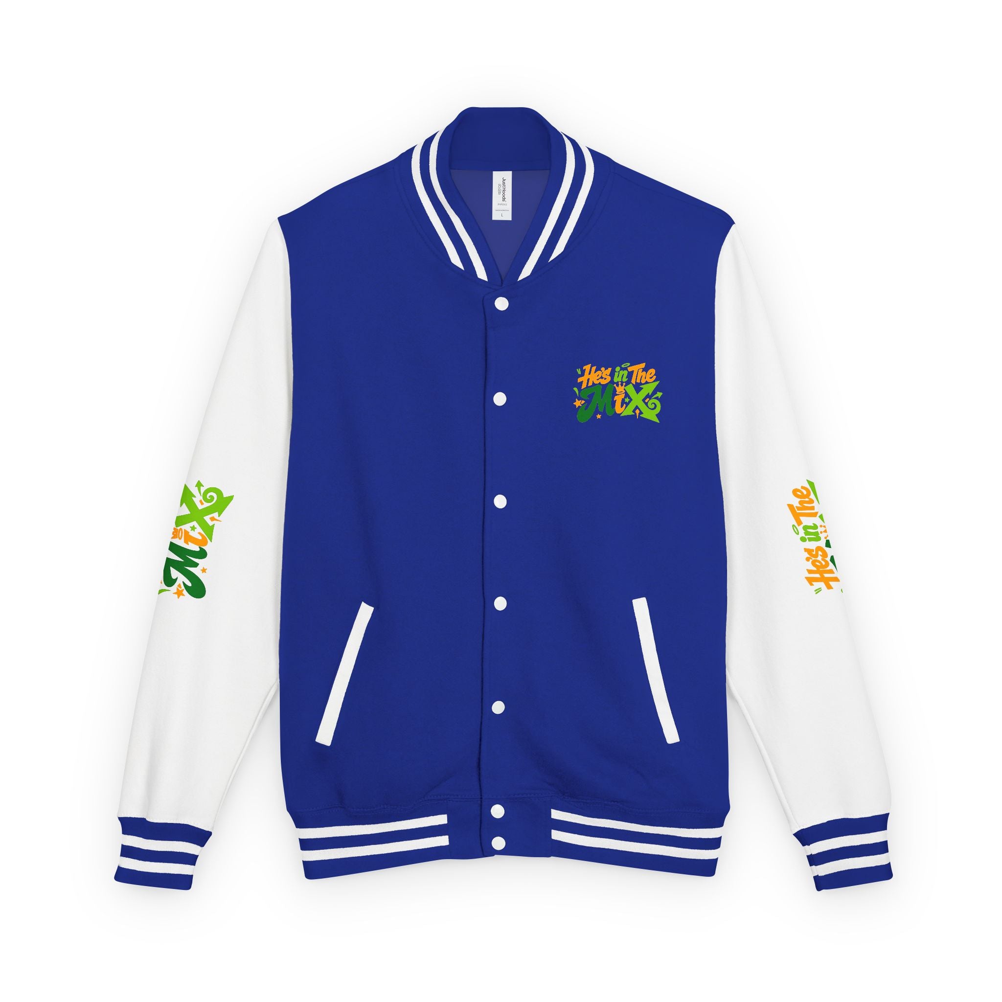 Letterman Jacket - "He's in the Mix" Retro Graffiti Varsity Jacket