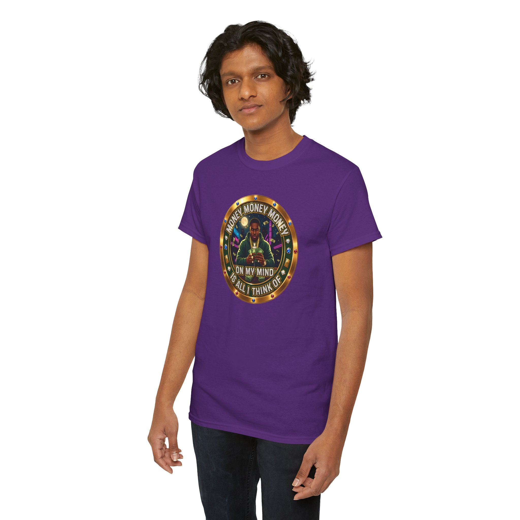 "Money On My Mind" Graphic Tee — Retro Casino Coin Design