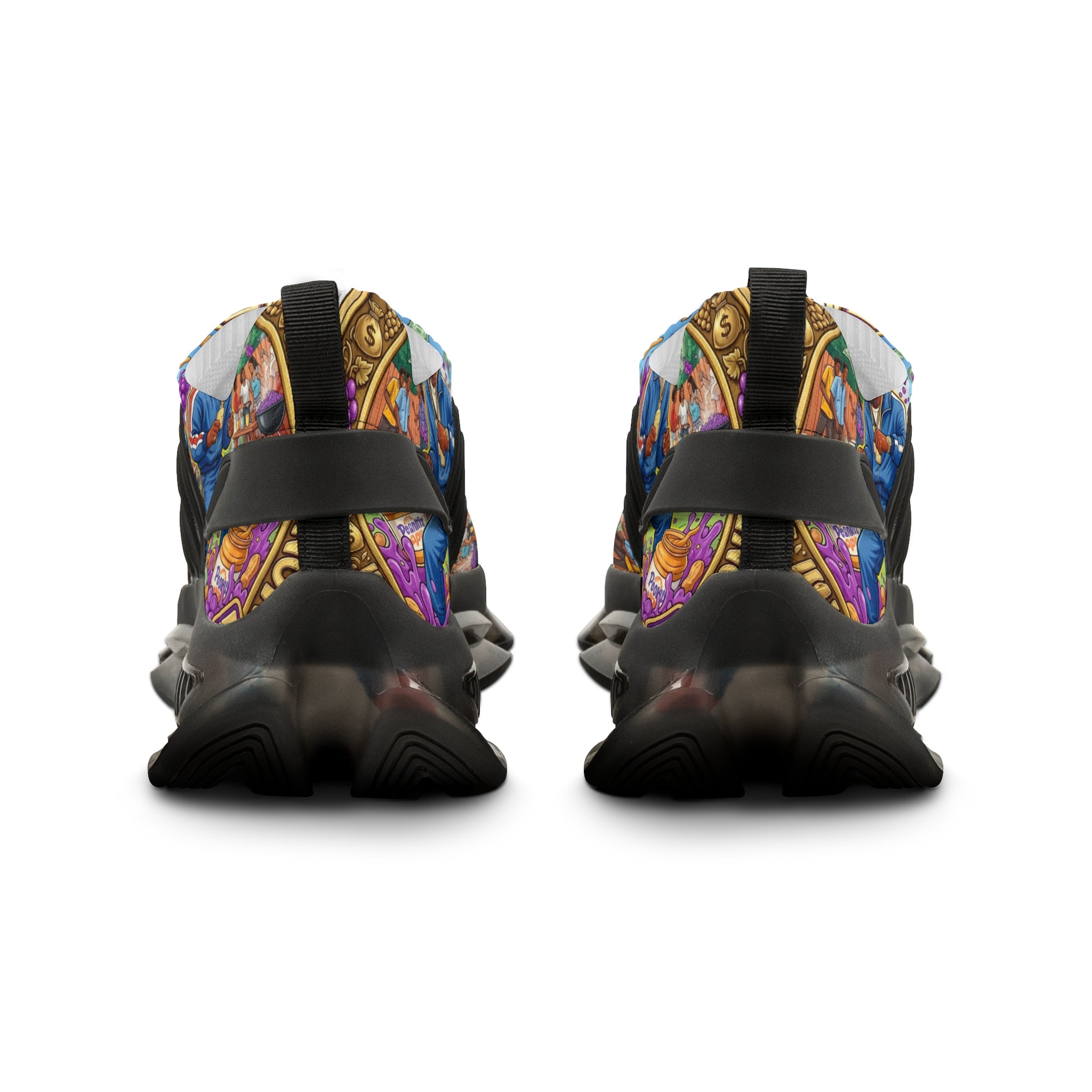 Mesh Sneakers —" Peanut Butter Jelly" Colorful Family Portrait Design Athletic Shoes