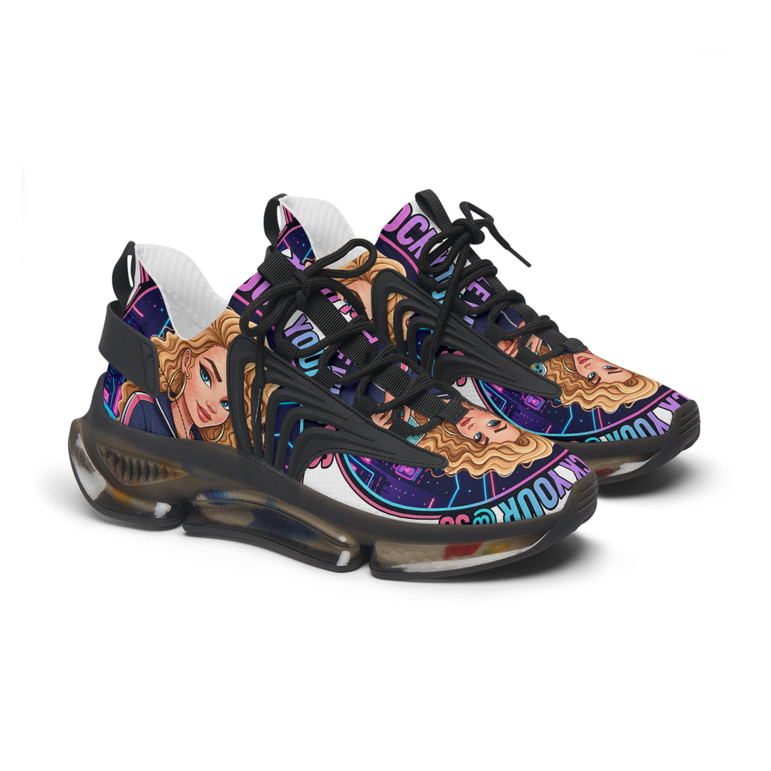 Women's Mesh Sneakers — 'Don't Block Your Blessings' Graphic Athletic Shoes