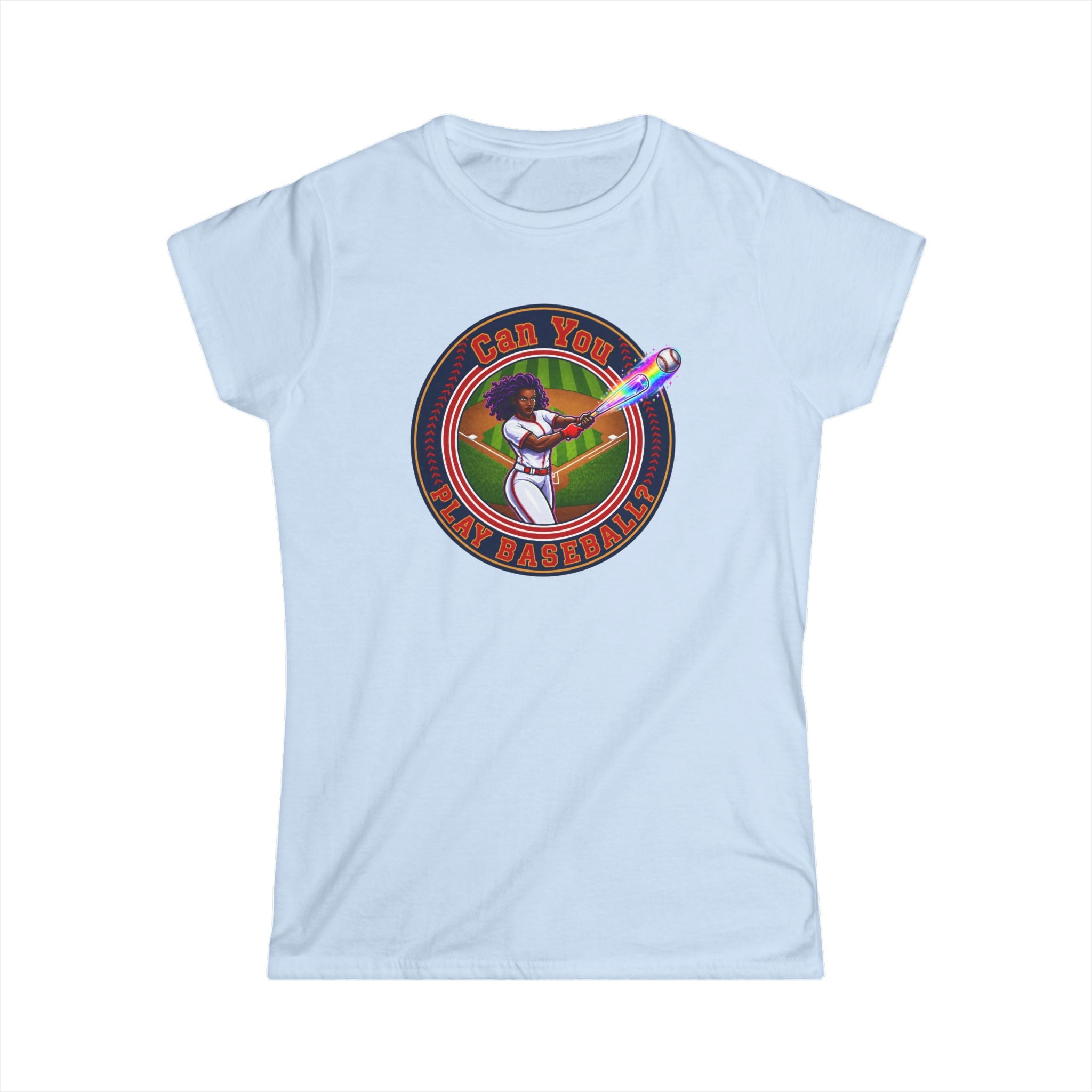 Can You Play Baseball? Women's Baseball Graphic Tee - Vintage Batter Design