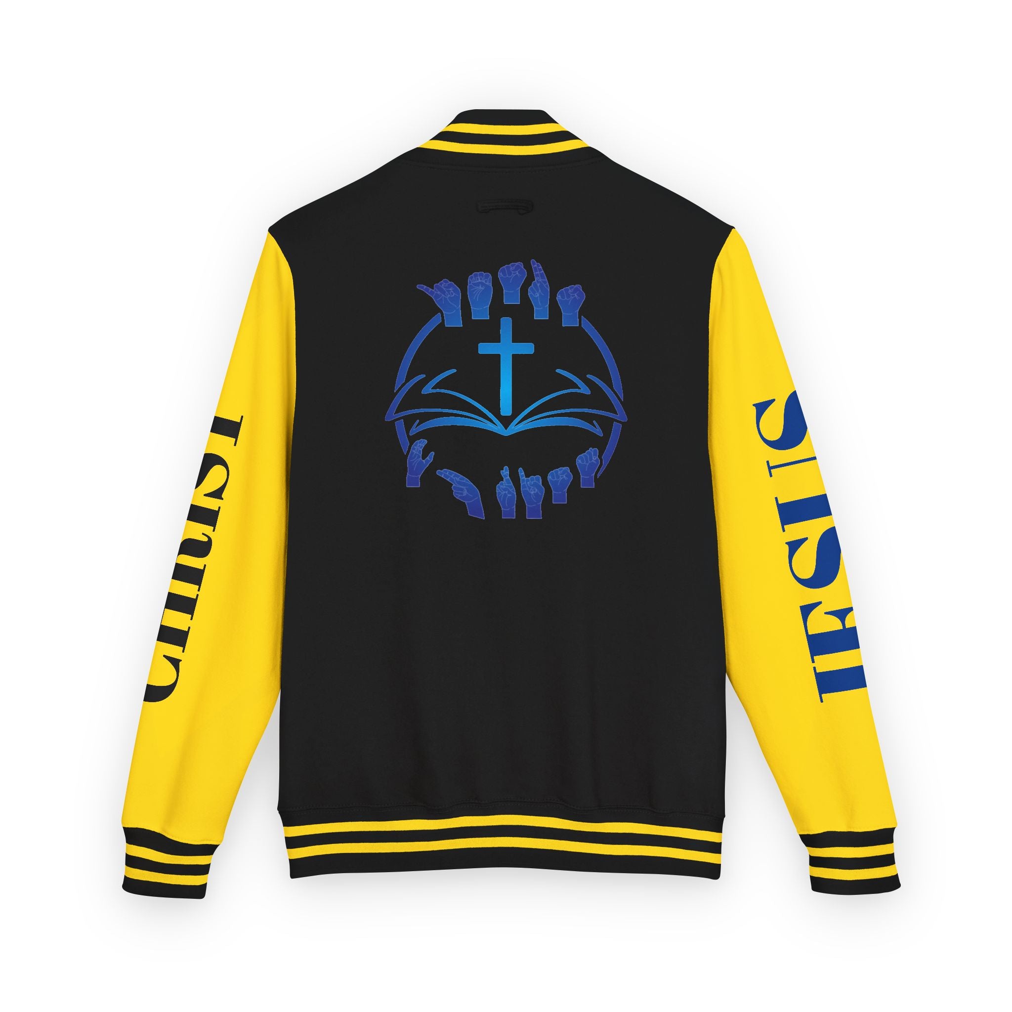 Christian Cross Letterman Jacket — Faith Crewneck Varsity Jacket