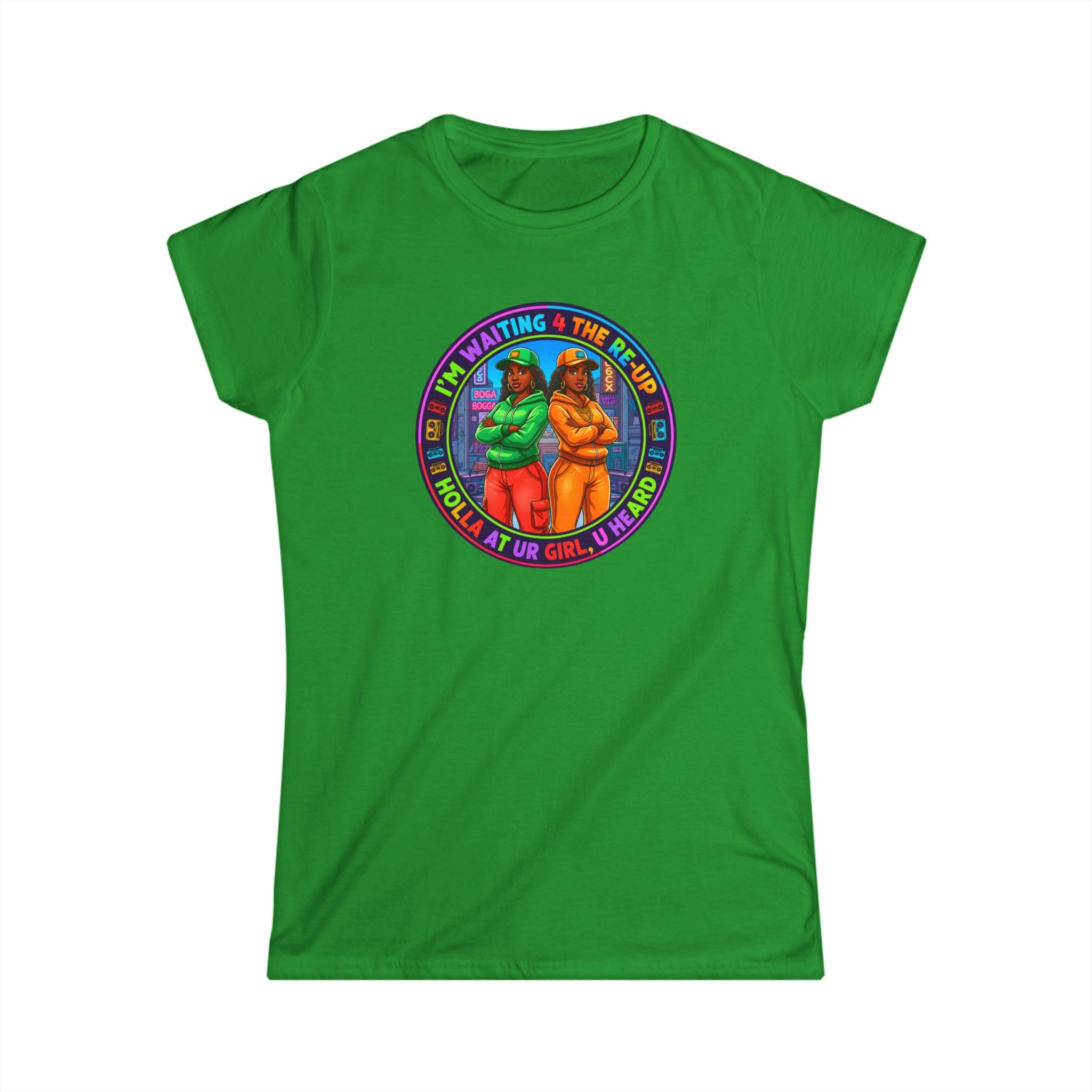 " Im Waiting For The Reup"  Graphic Tee — Retro Rainbow Sisters Women's Shirt
