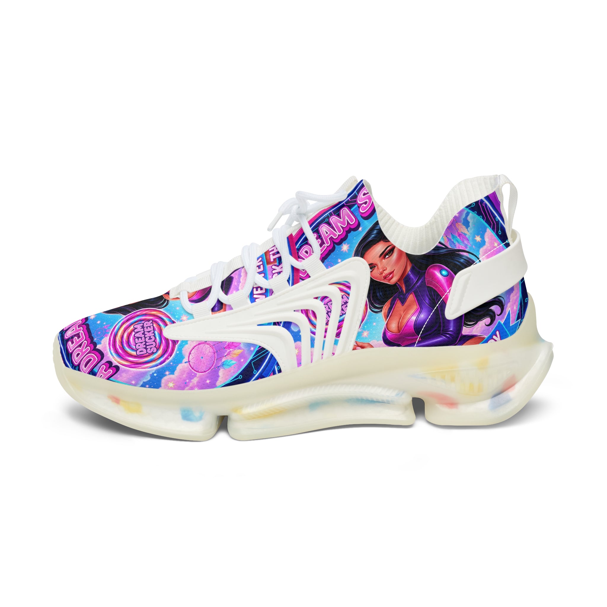 Women's Mesh Sneakers — Vibrant 'A Dream Sucker' Graphic Athletic Shoes