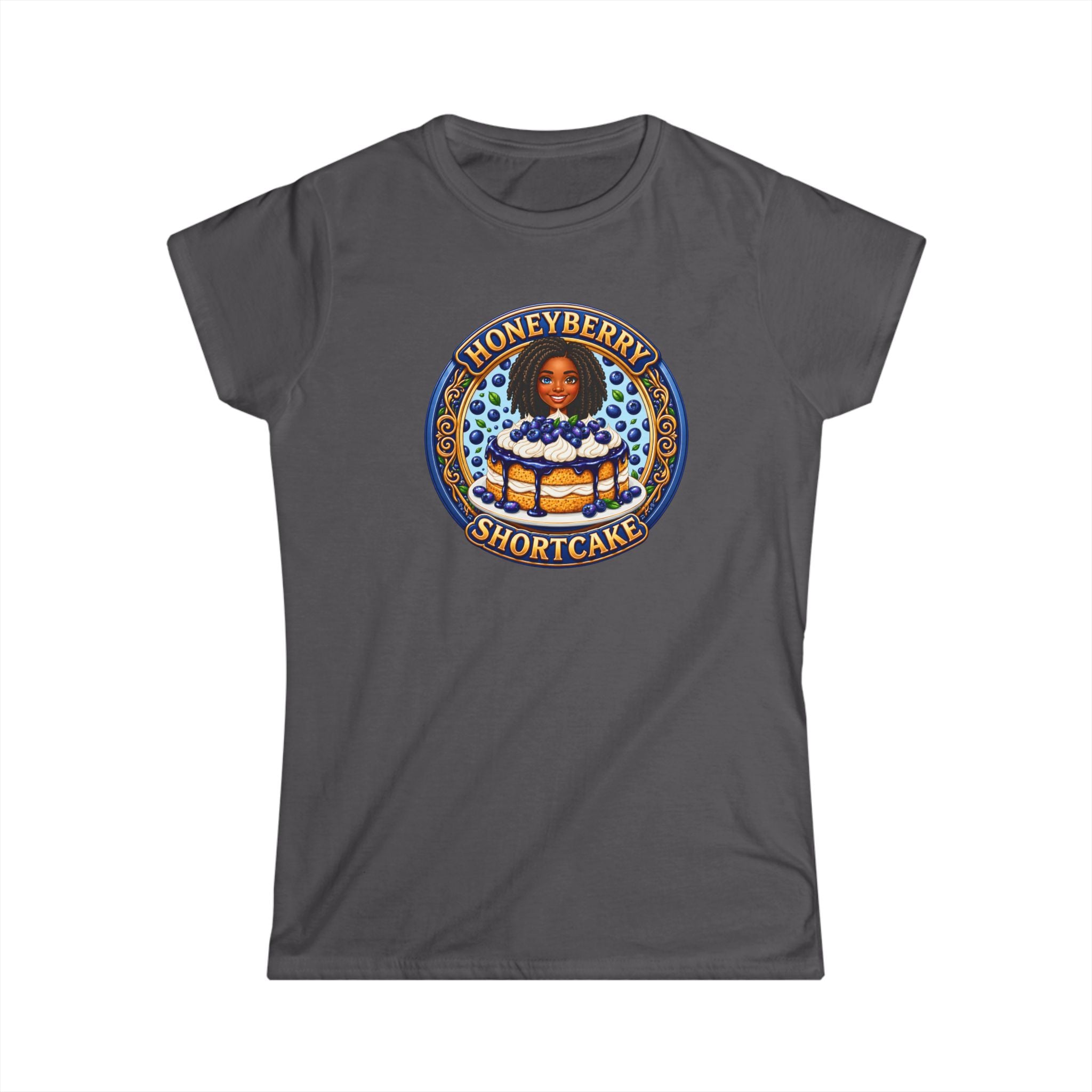 "Honeyberry Shortcake" Women's Tee – Retro Dessert Graphic Shirt