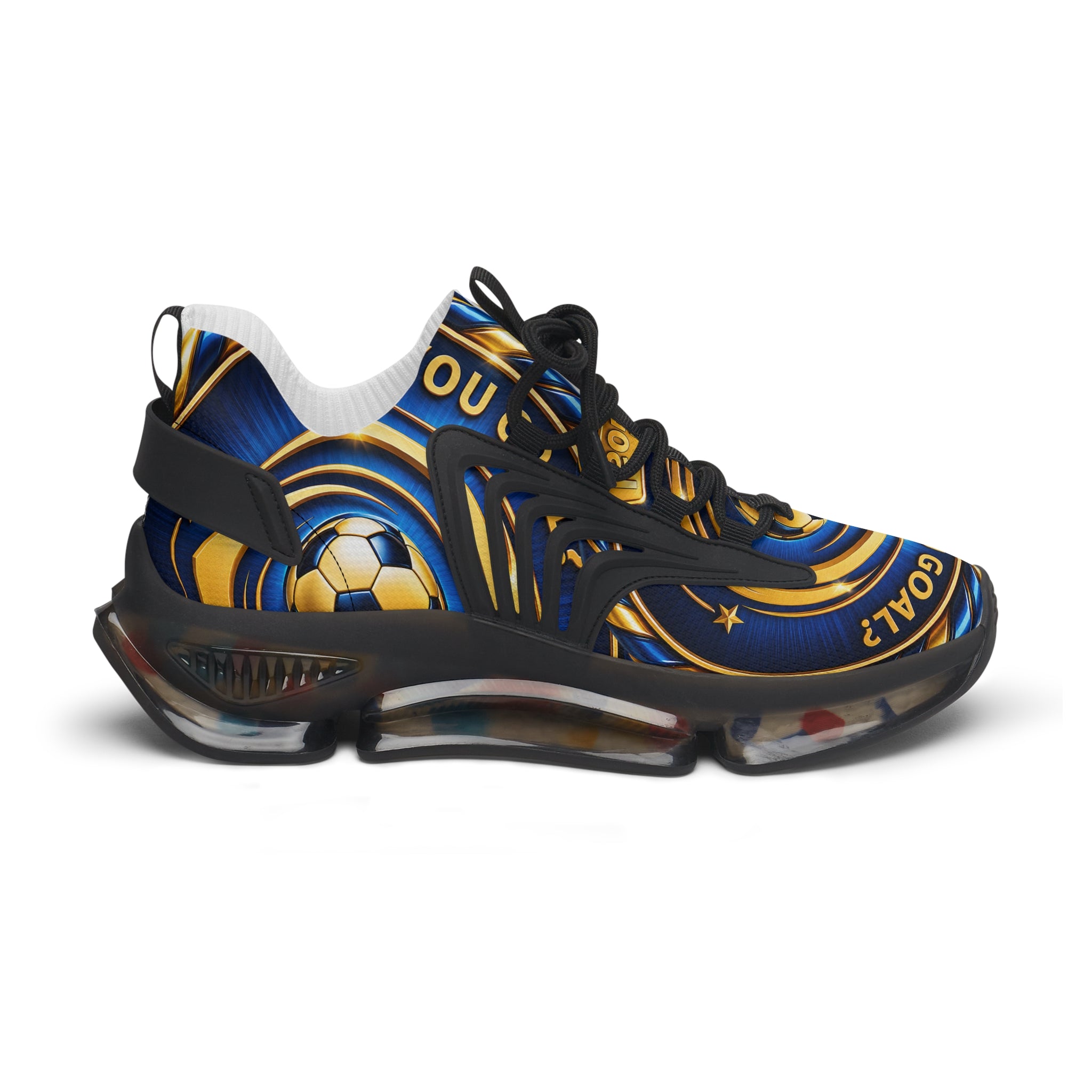 Men's Mesh Sneakers —"Can You Goal" Soccer Goal Design Women’s Athletic Shoes