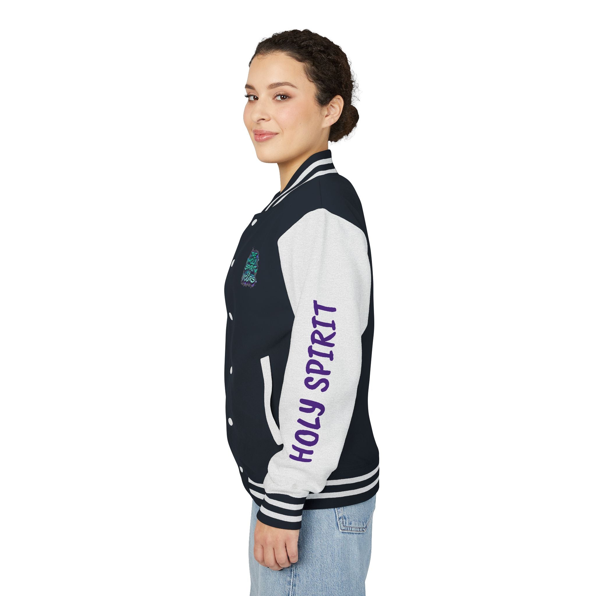 Letterman Jacket — "The Holy Spirit Is Yours" Graphic