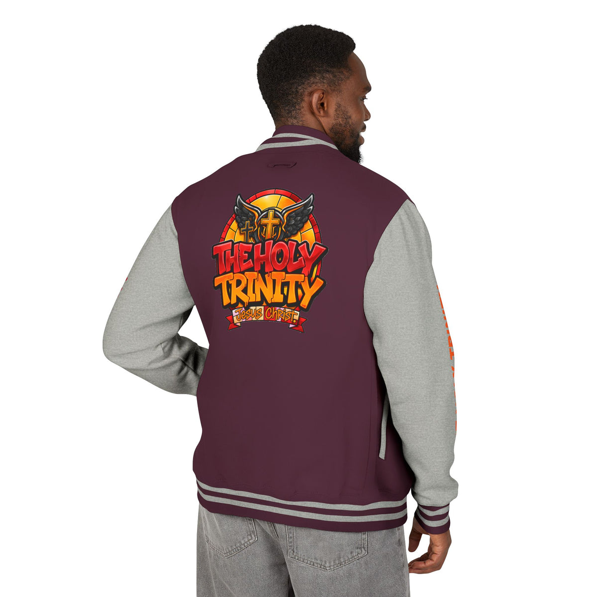 Letterman Jacket — "The Holy Trinity "Graphic Varsity Jacket