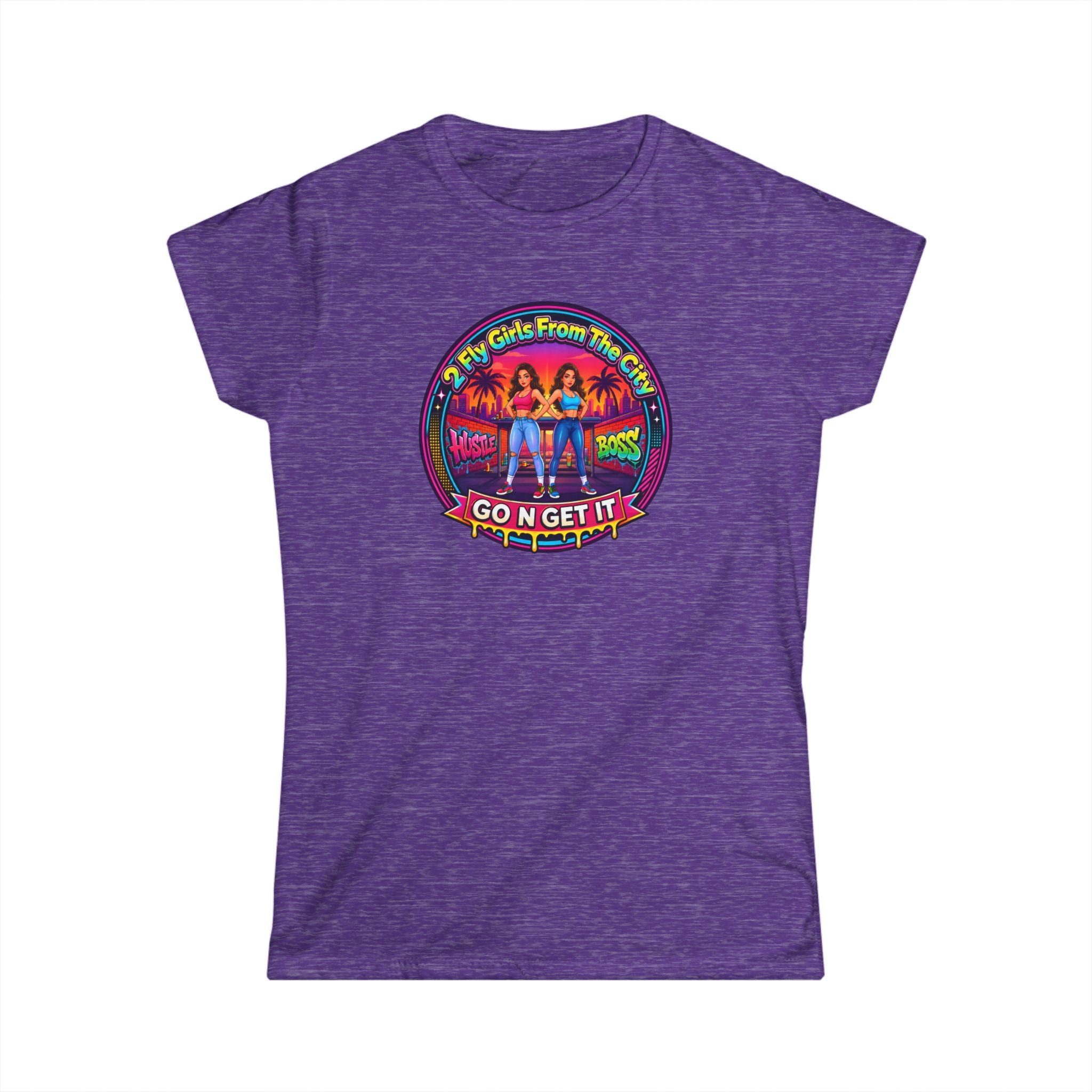 Go N Get It Women’s Tee — “2 Fly Girls From The City" ” Retro Graphic Shirt