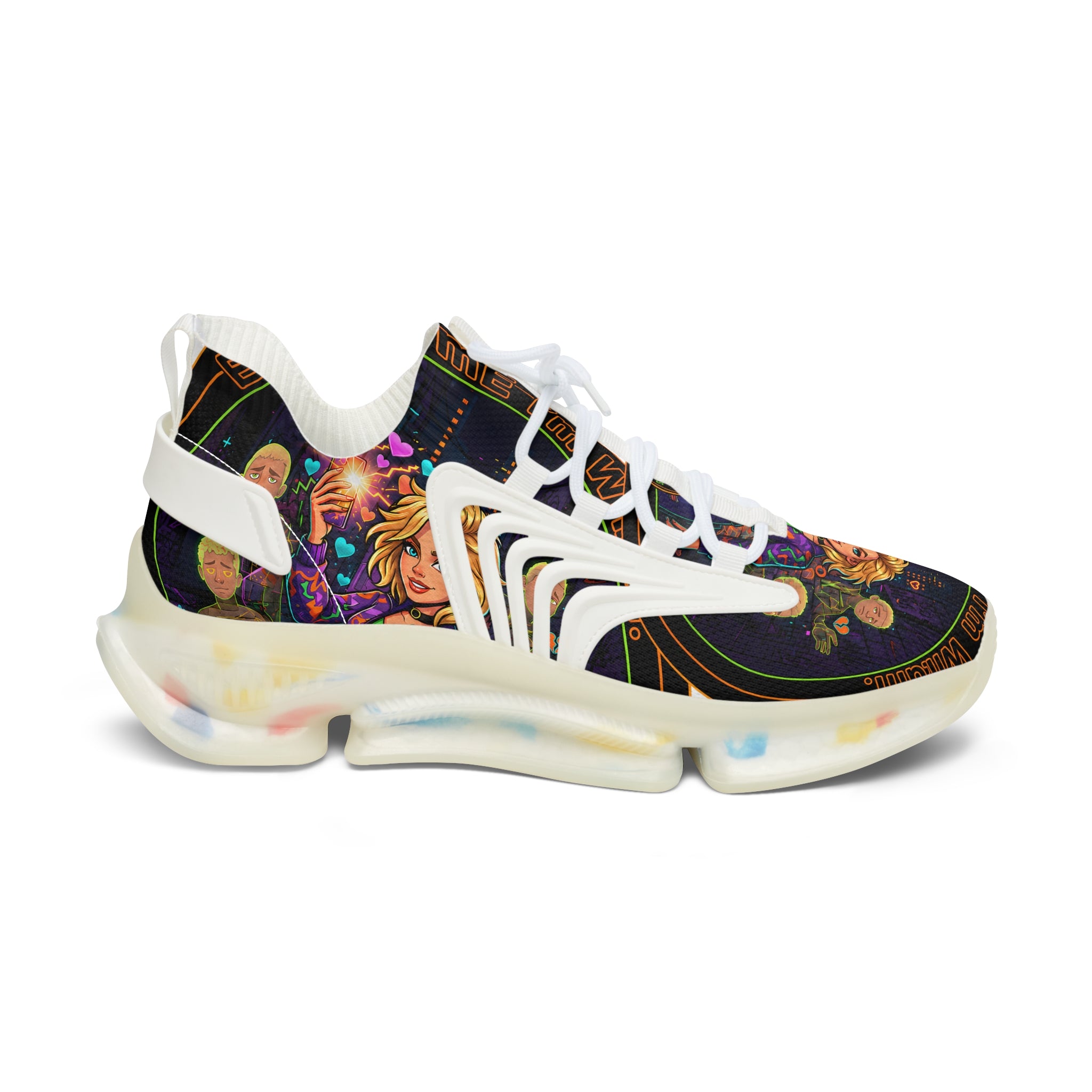 Mesh Sneakers — Floral Goddess Graphic Women's Athletic Shoes