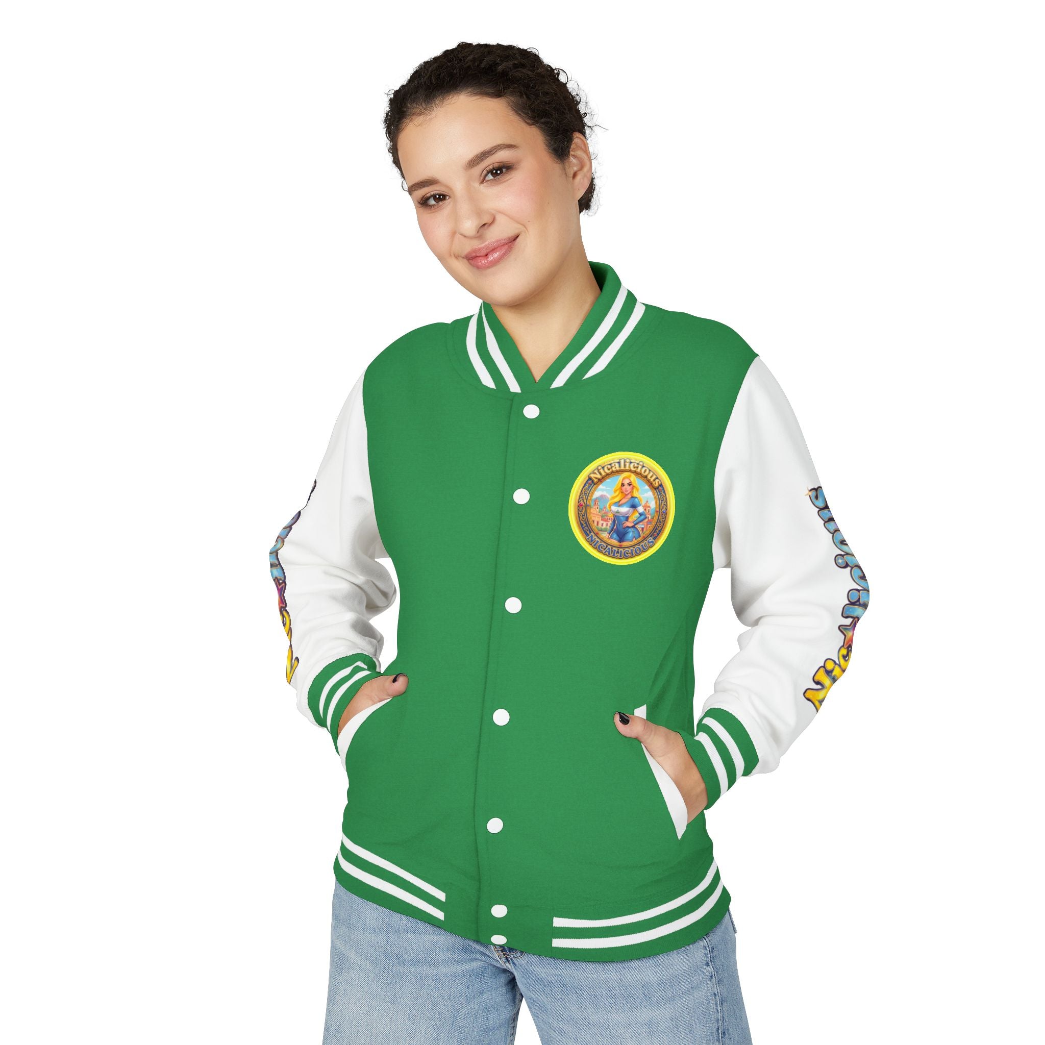 "Nicalicious" Varsity Jacket — Retro Pinup Letterman Jacket