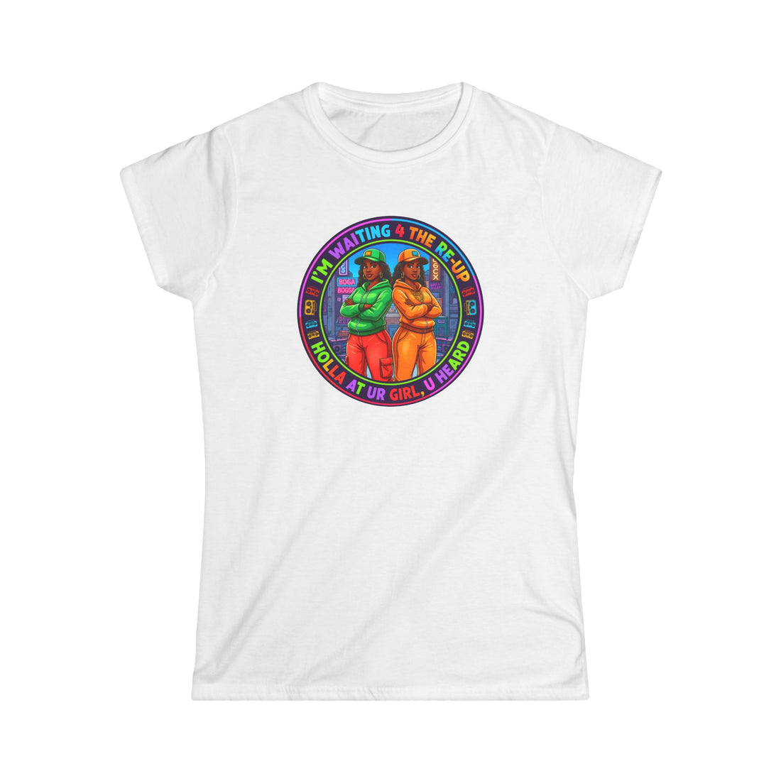 " Im Waiting For The Reup"  Graphic Tee — Retro Rainbow Sisters Women's Shirt
