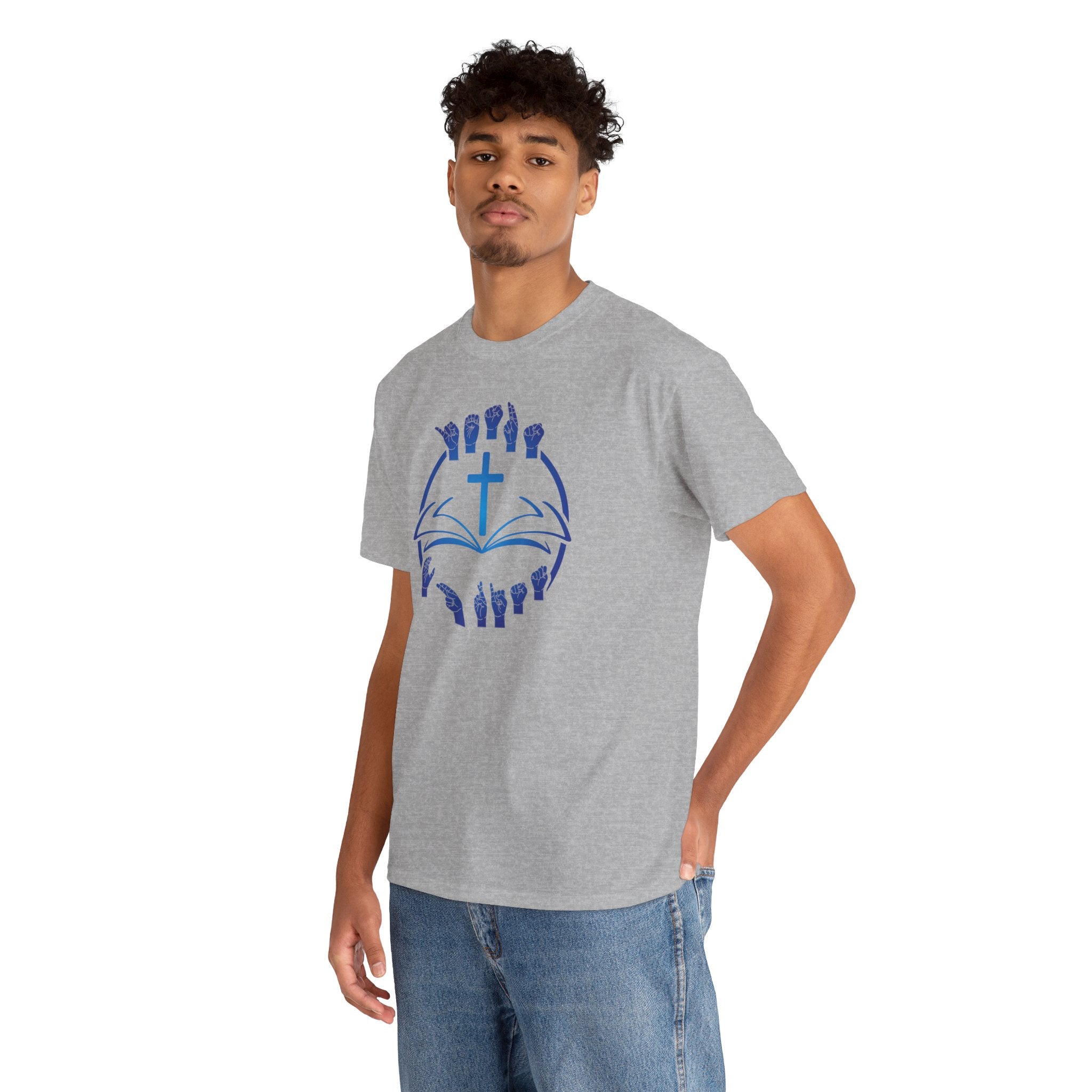 "Christian Bible Cross Sign Language "T-Shirt — Faith Prayer Hands Tee