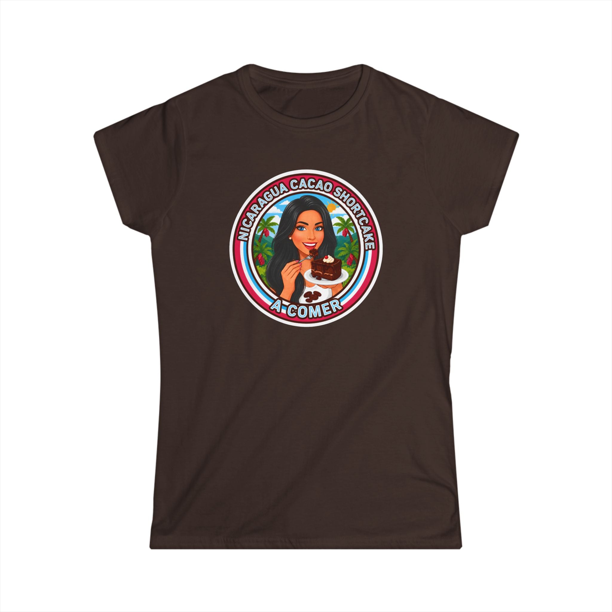 "Nicaragua Cacao Shortcake" Chocolate Lover Women's Tee — 'Nicaragua Cacao' Graphic Shirt