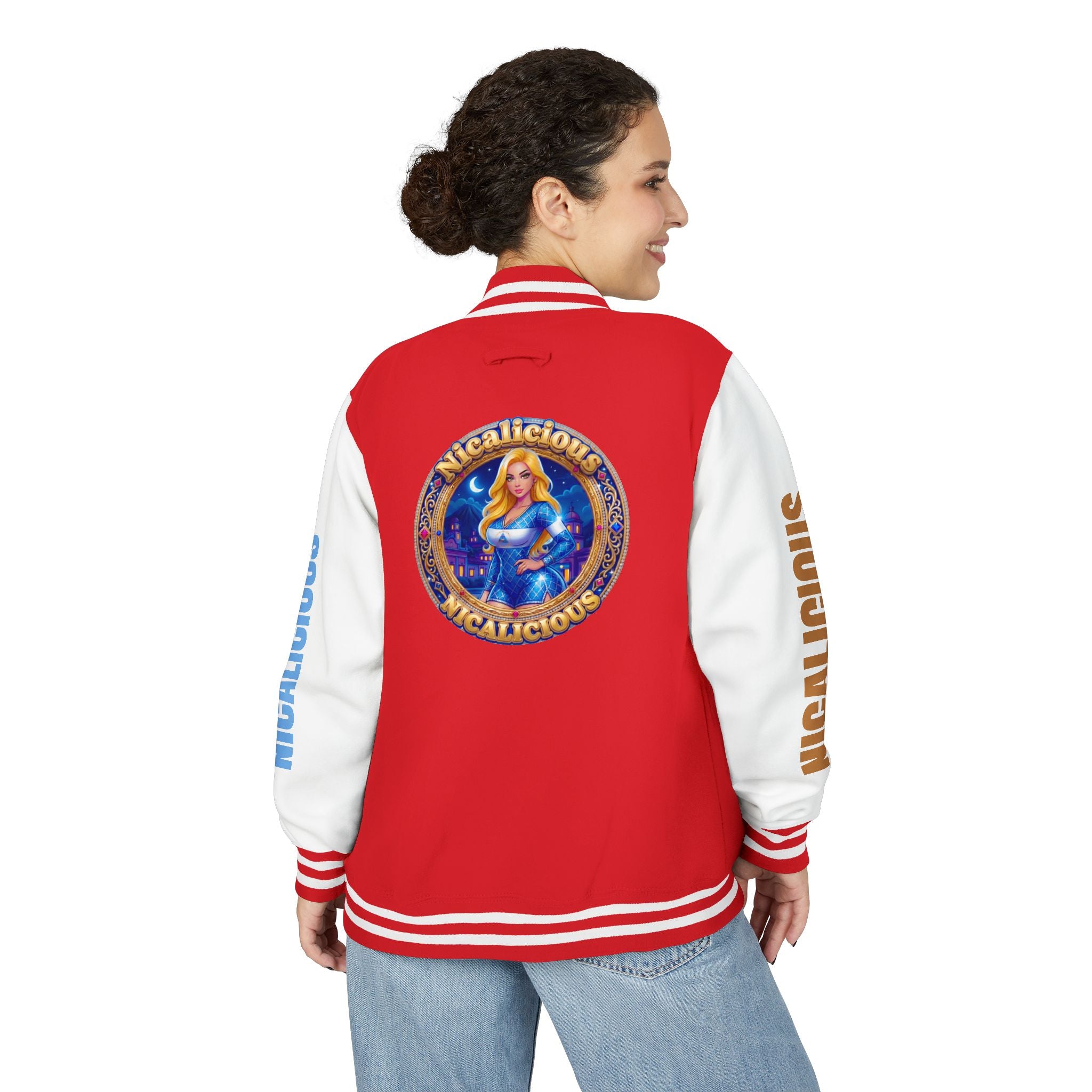 Letterman Jacket — 'Nicalicious' Retro Varsity Jacket with Angel Crest