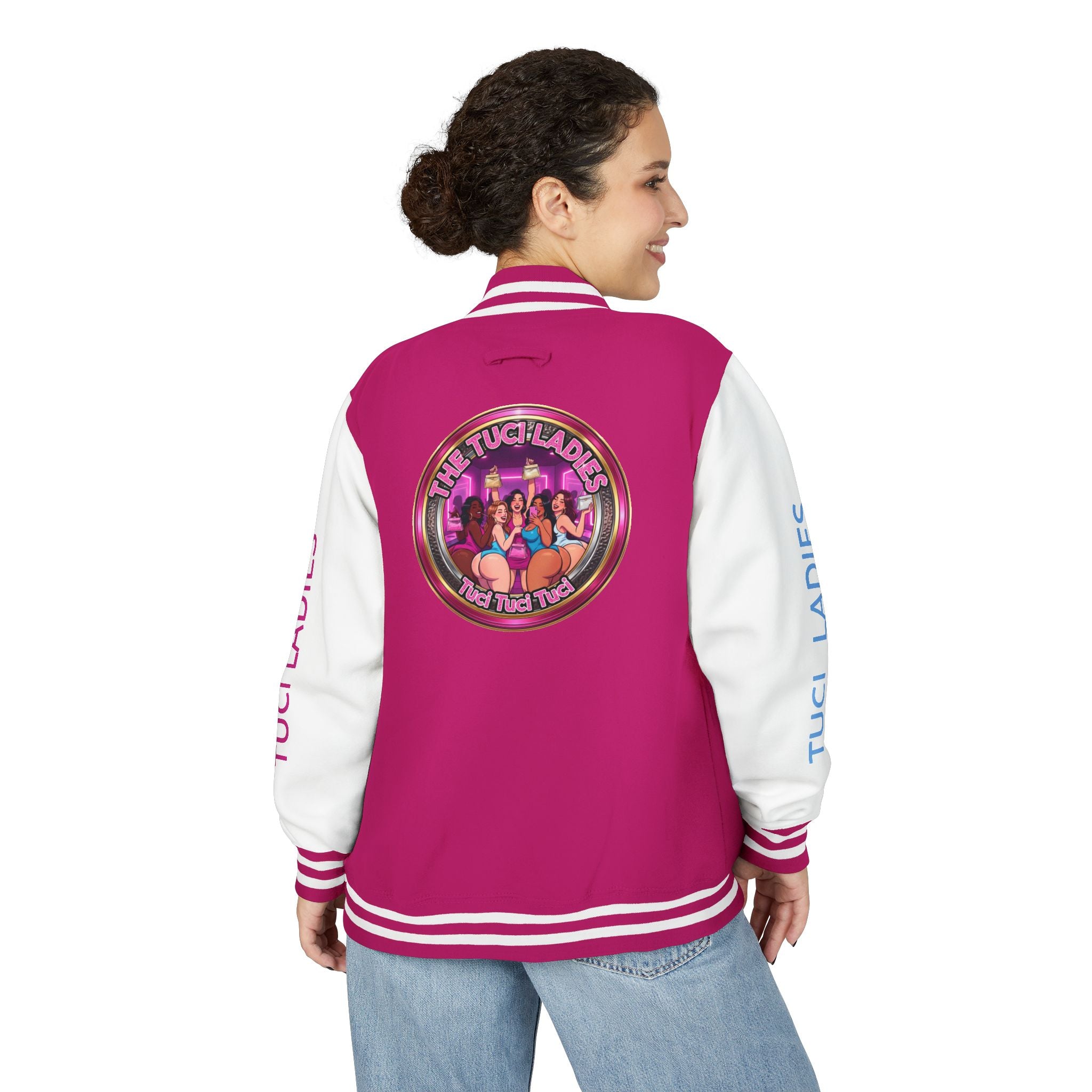 Letterman Jacket — The Tuci Tuci Tuci Ladies Graphic Varsity Jacket