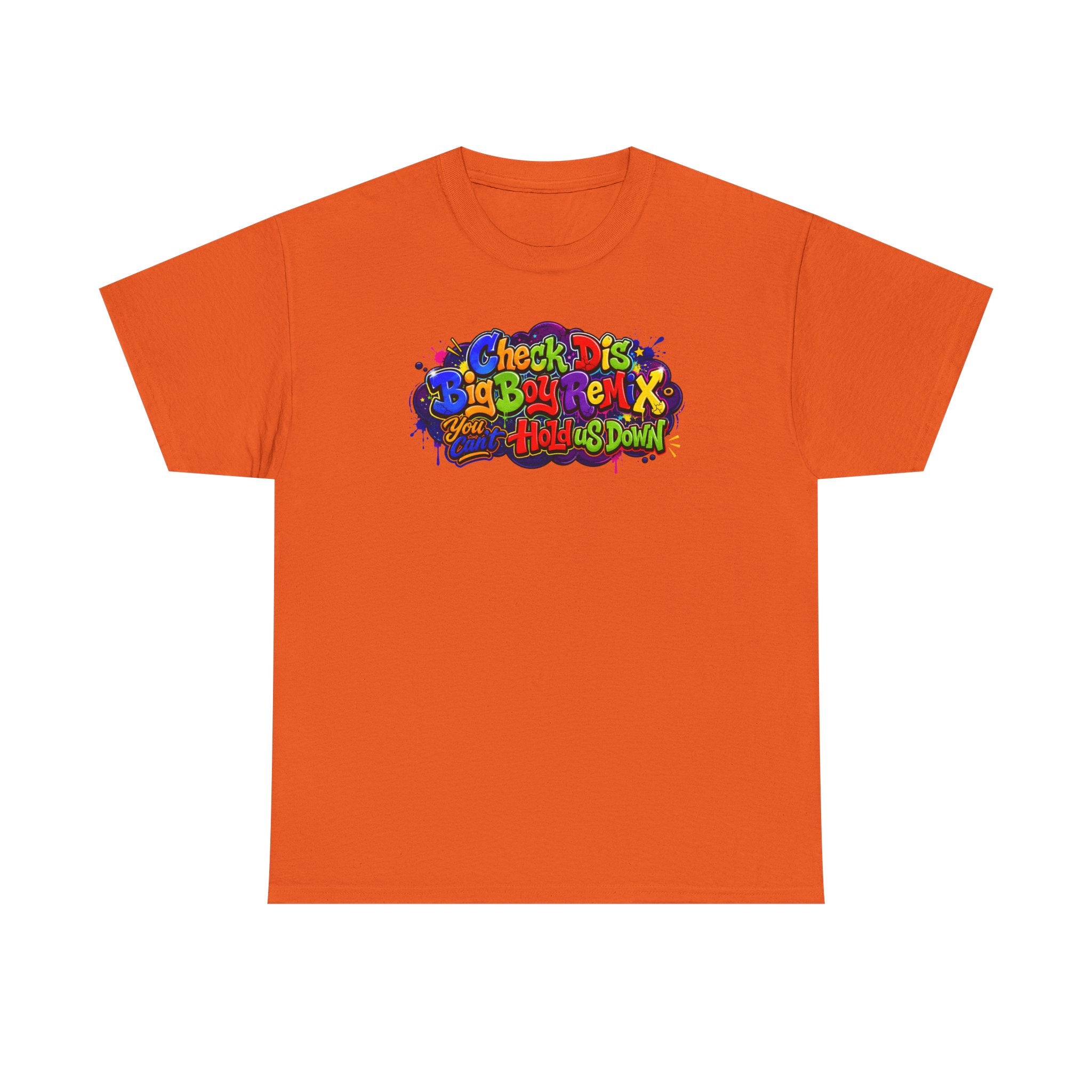 Graphic Tee — Colorful 'Check Dis Big Boy Remix' Retro Street Art T-Shirt