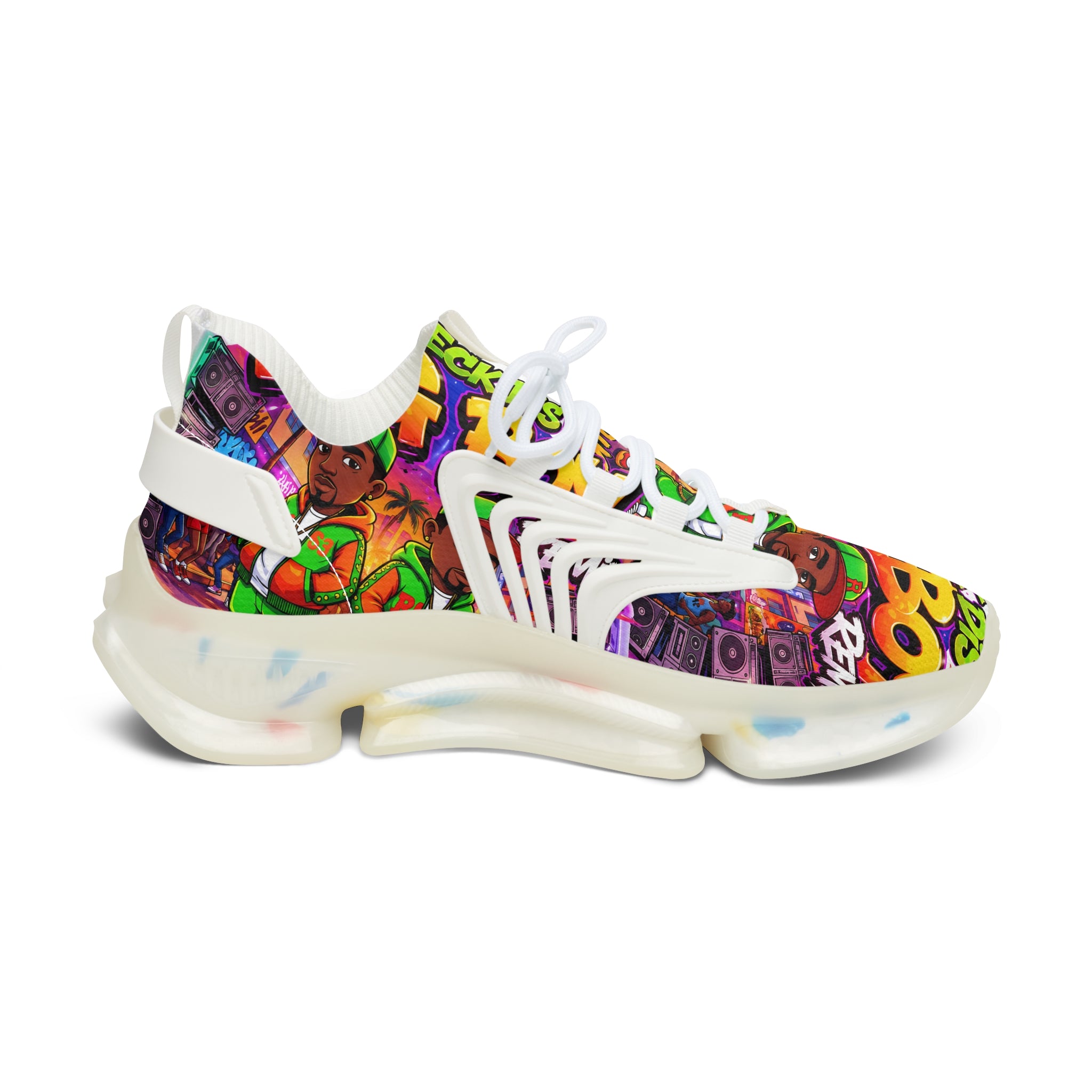 Mesh Sneakers — Colorful Graffiti Pop Art Design