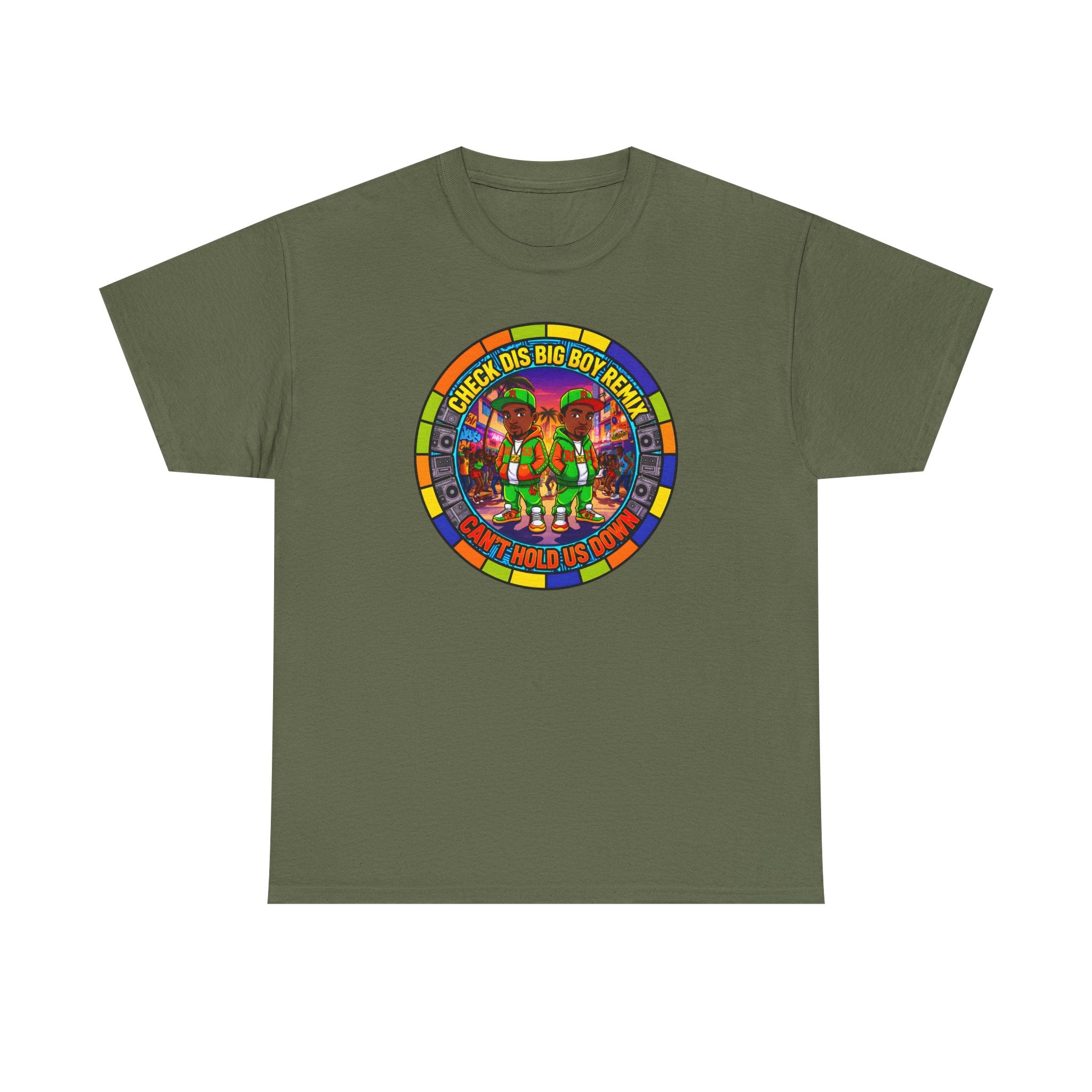 T-Shirt — "Check Dis Big Boy Remix" Colorful Cartoon Grap6hic Tee