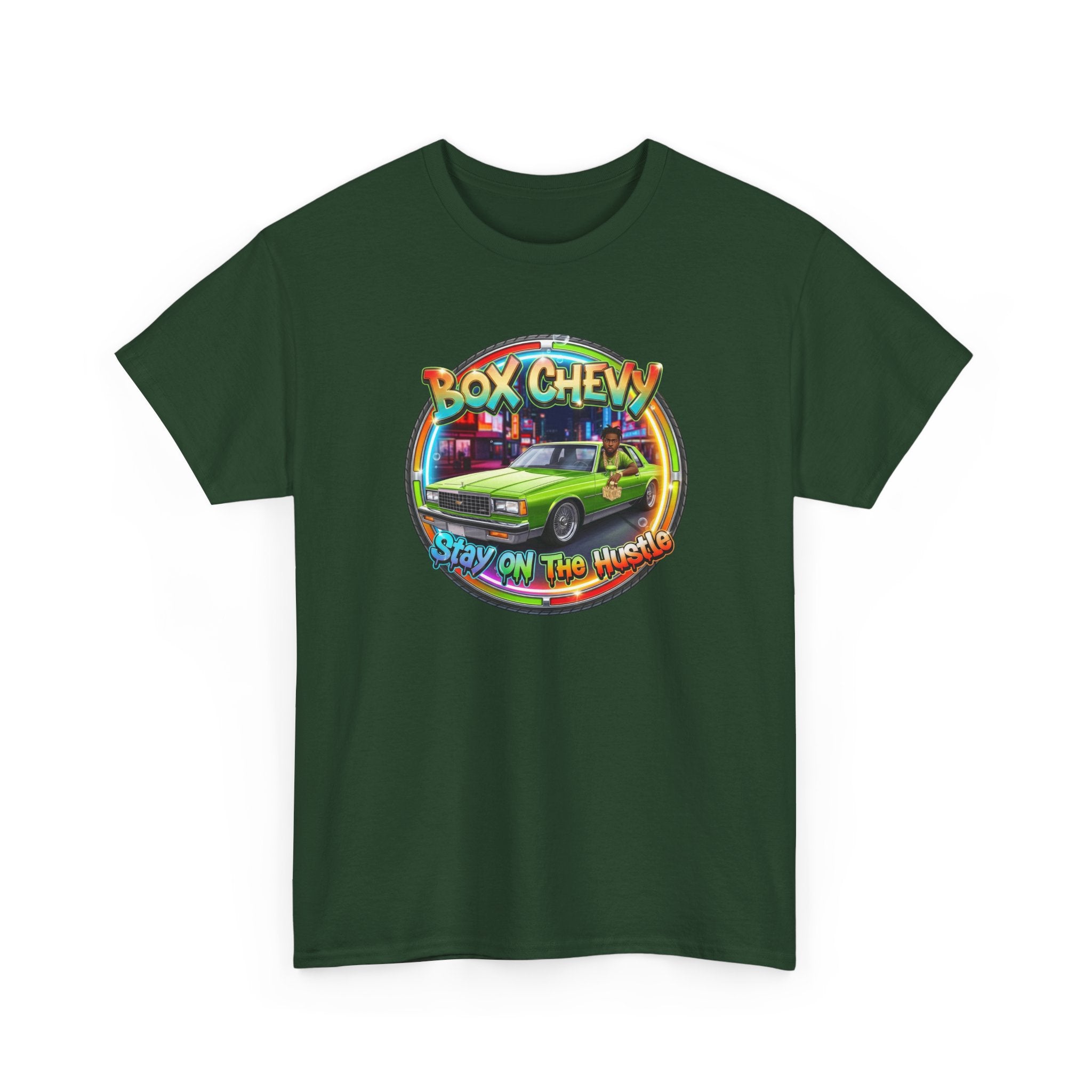 Vintage Chevy Truck Tee — "Box Chevy Stay On The Hustle" Retro Car Graphic Shirt