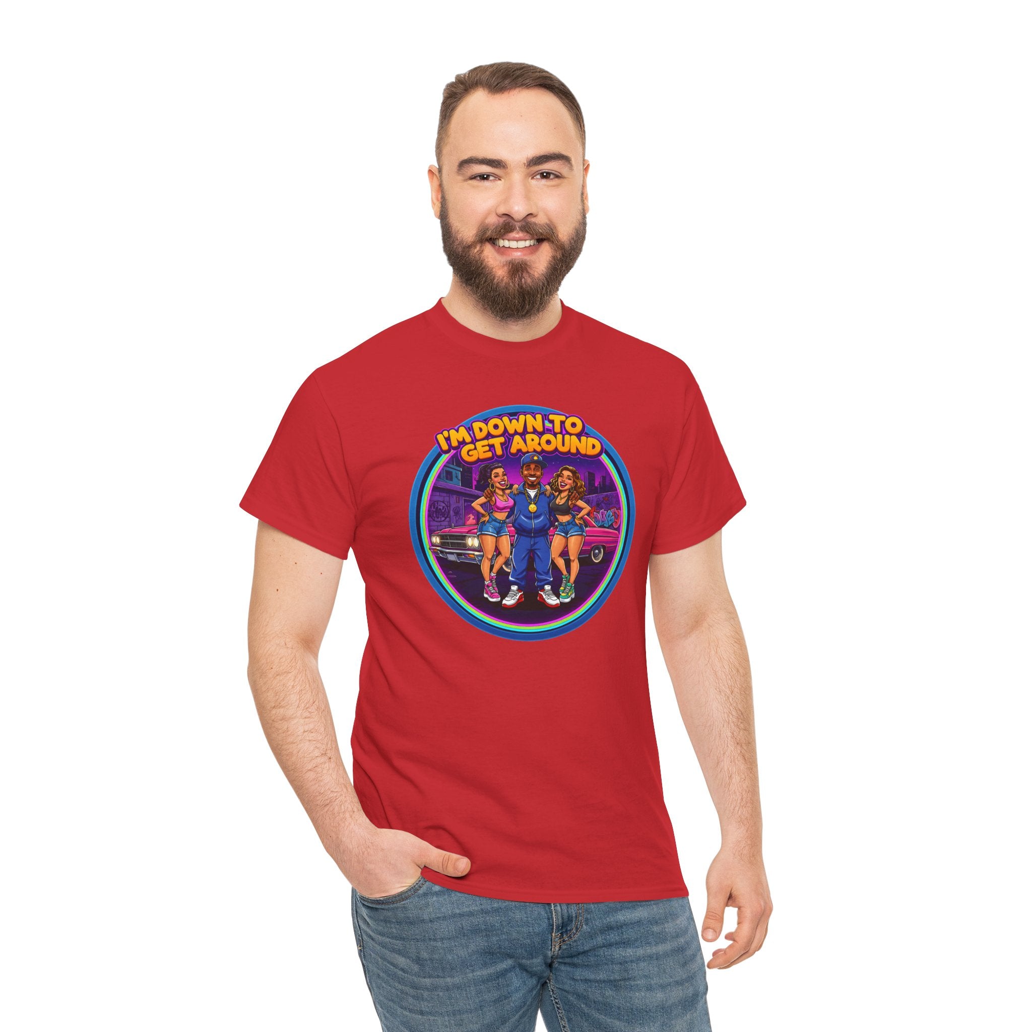 T-Shirt — 'I'm Down to Get Around' Retro Skate Crew Graphic Tee