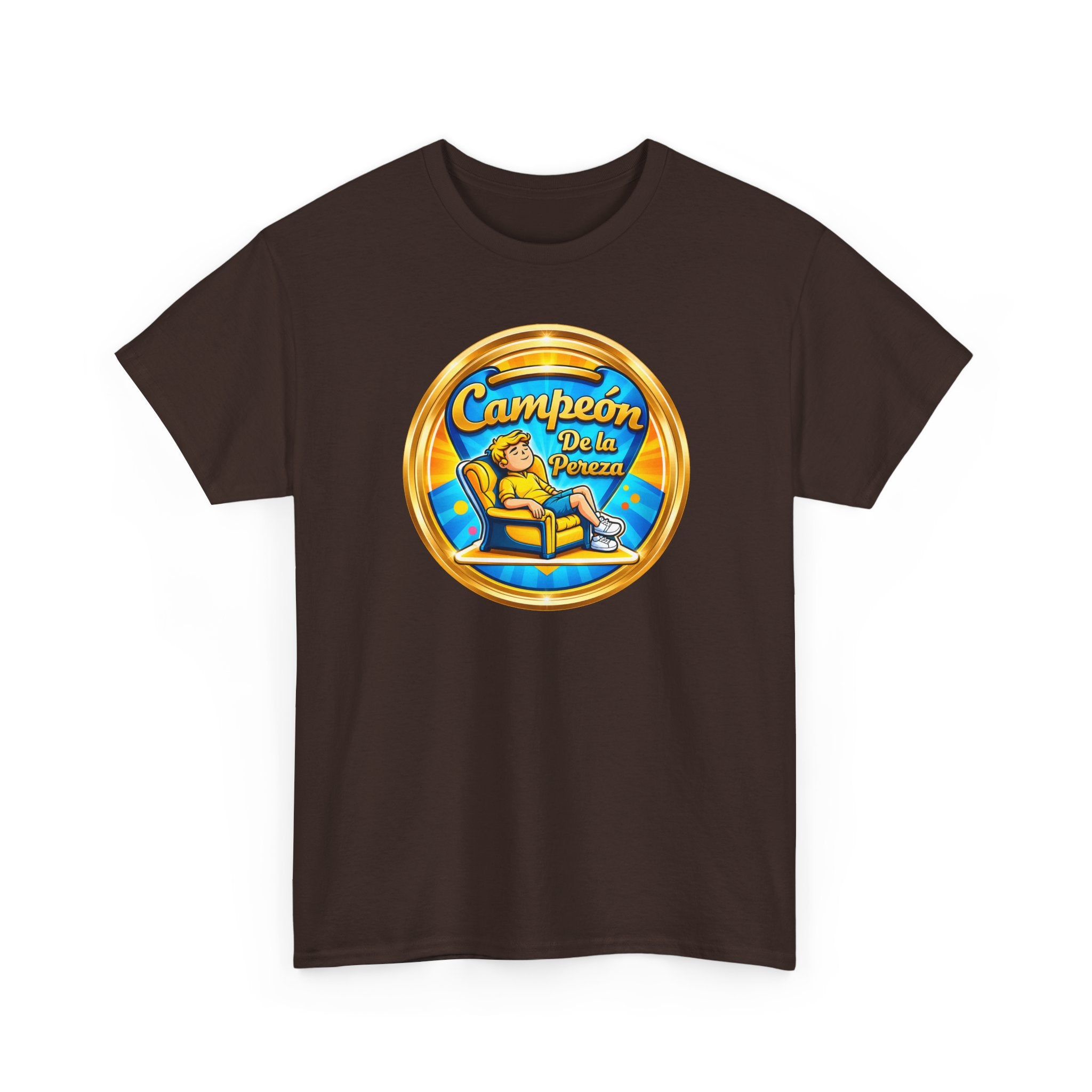 "Campeón De La Pereza" Tee — Gold Badge Adventure T‑Shirt