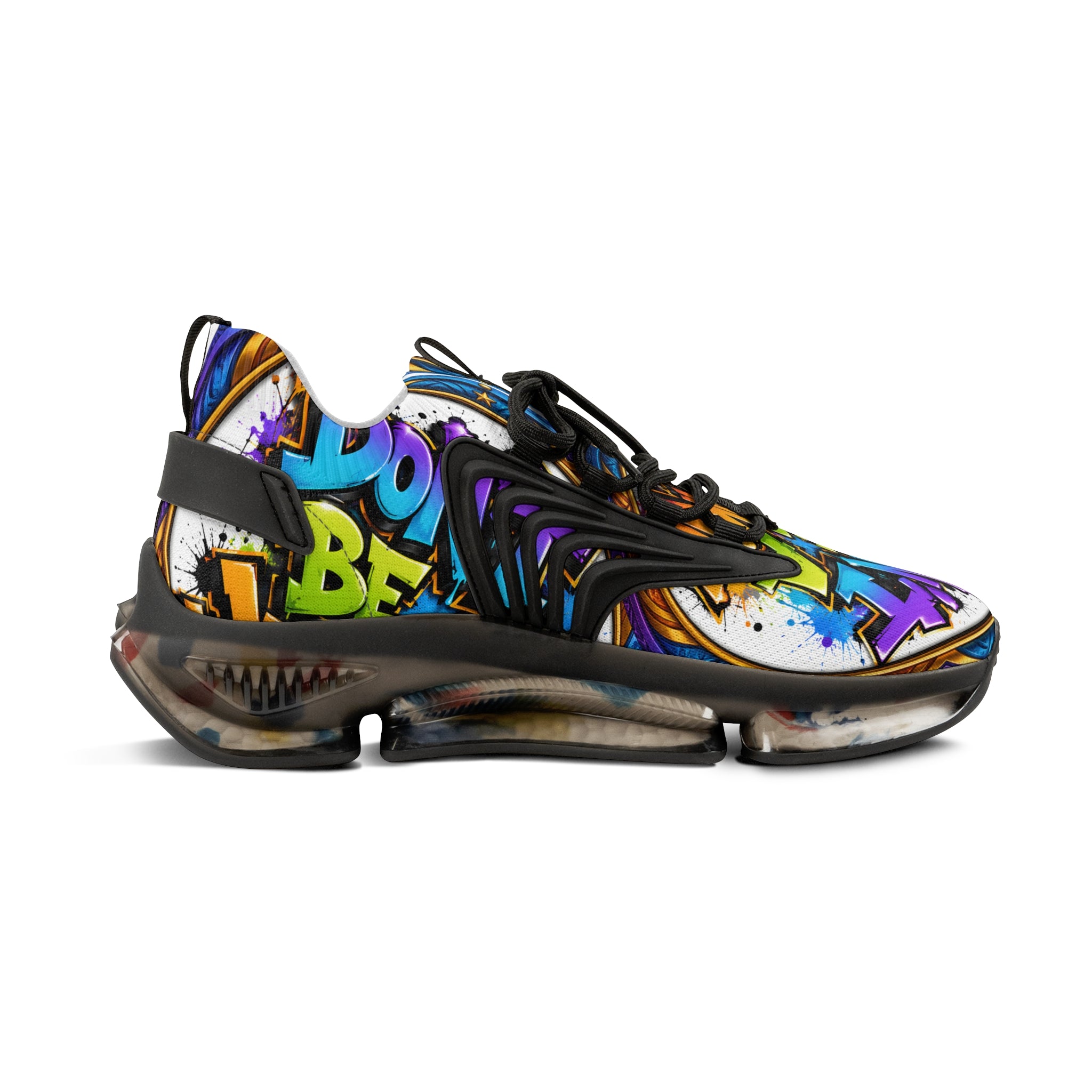 Men's Mesh Sneakers — " Don't Be A Junkie" Colorful 'Don't Be a Junkie' Graffiti Athletic Shoes