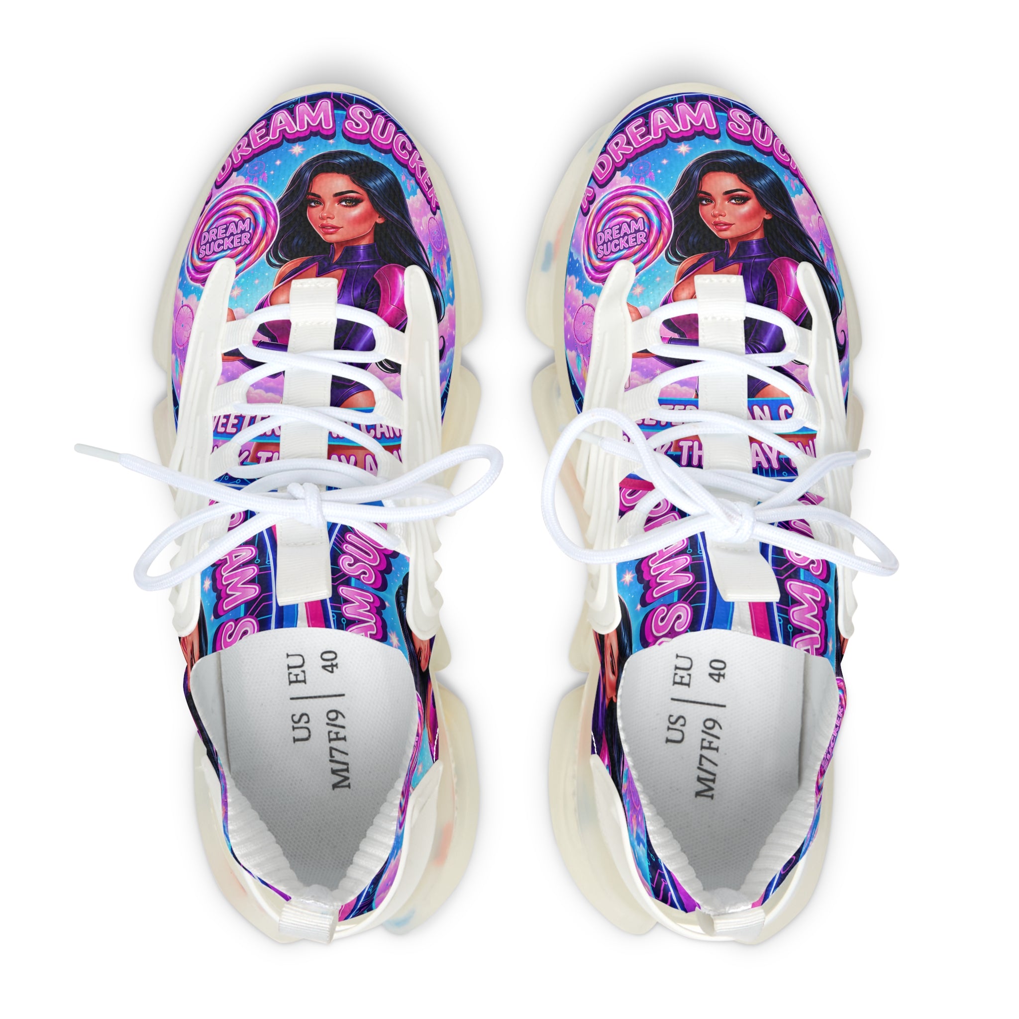 Women's Mesh Sneakers — Vibrant 'A Dream Sucker' Graphic Athletic Shoes
