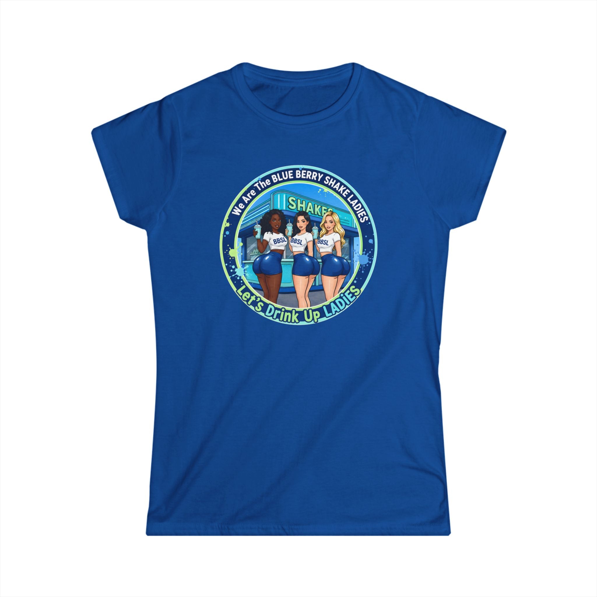 Women's Tee — "We Are The Blueberry Shake Ladies" Retro Graphic