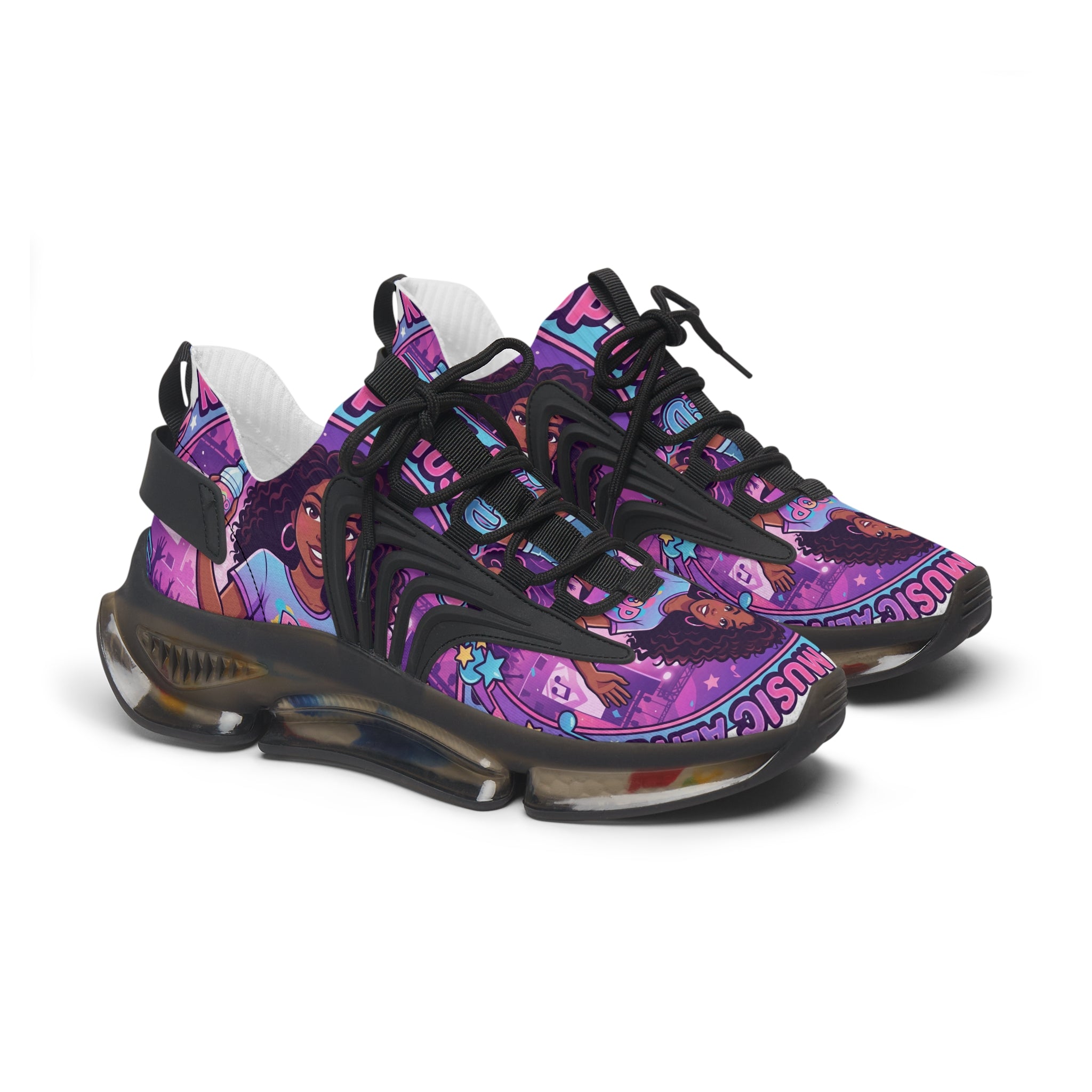 Women’s Mesh Sneakers —" Keep  Pop Music  Alive "Retro Pop Music Graphic Athletic Shoes