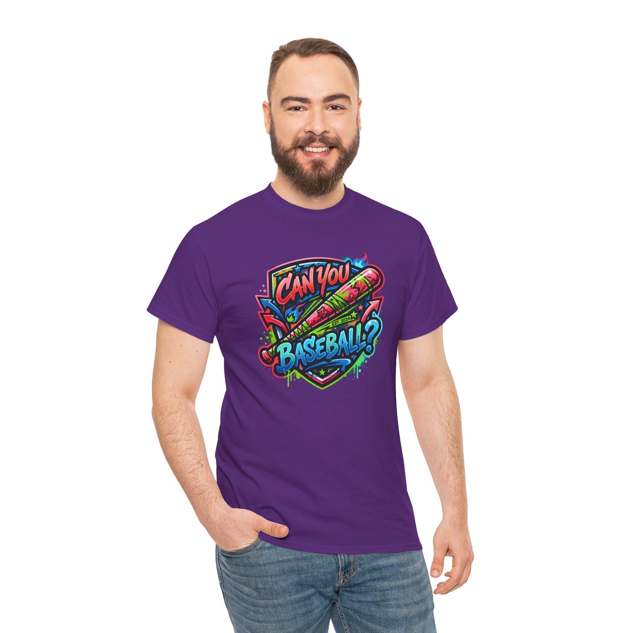 Can You Baseball? T-Shirt — Colorful Retro Baseball Graphic Tee