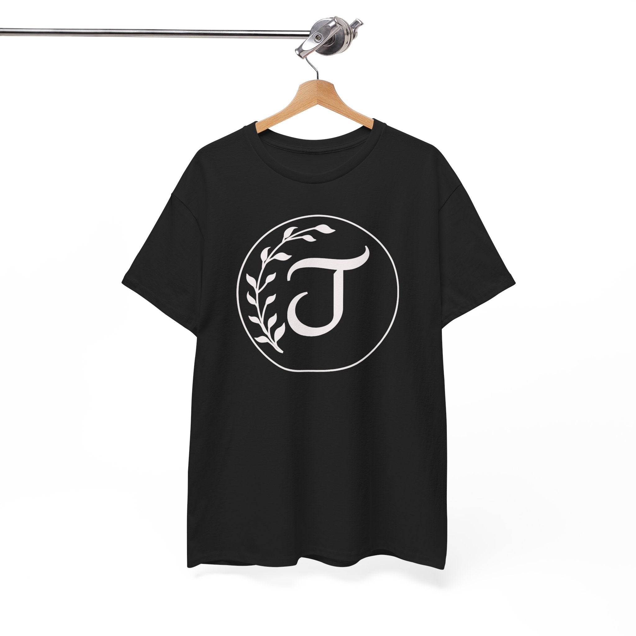 White Tee with Subtle "Floral J " Jesus Christ "— Minimalist Japanese Character T-Shirt