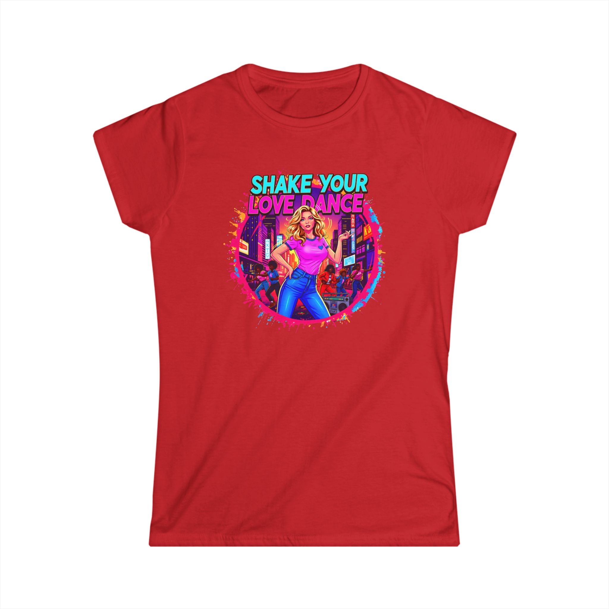 "Shake Your Love Dance" Women's T‑Shirt — Retro Dance Girl Graphic Tee
