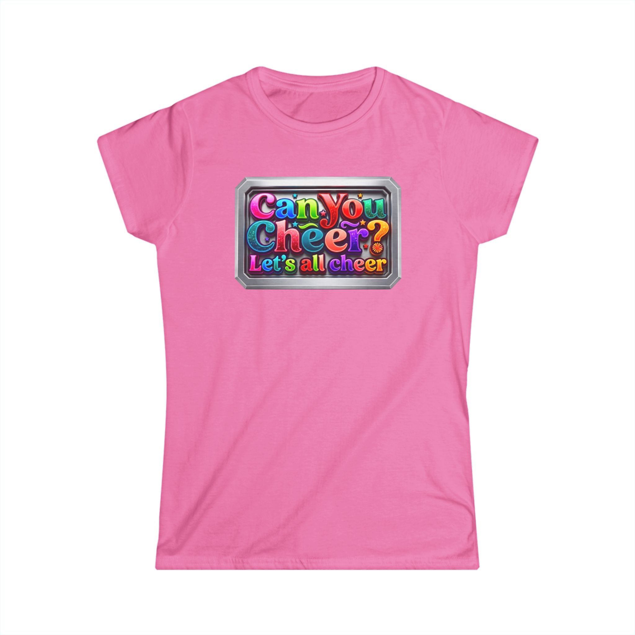 Cheer Squad Tee — "Can You Cheer, Let's All Cheer" Colorful Cheerleading Graphic