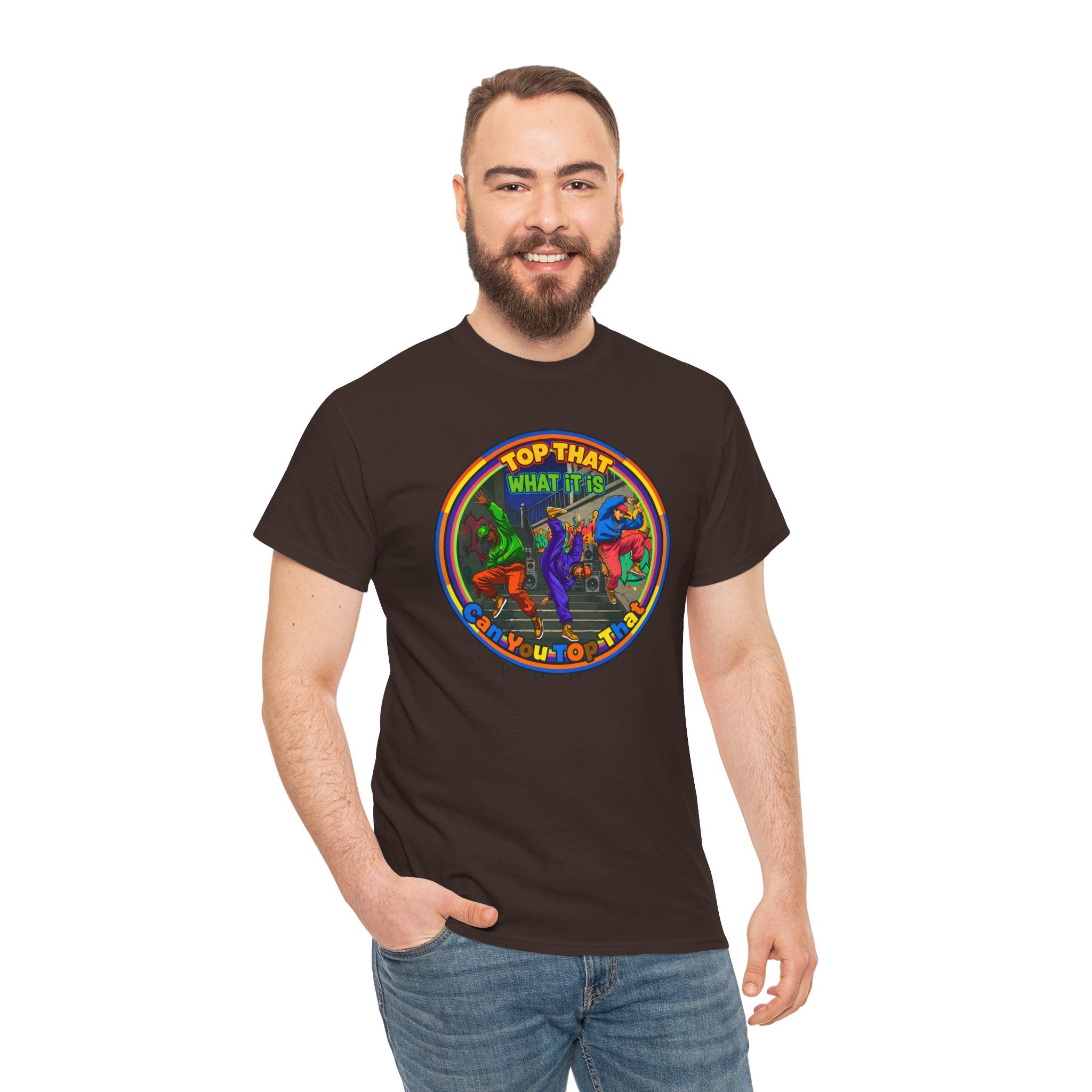 Retro  Tee — "Top That What It Is" Graphic Cotton Shirt