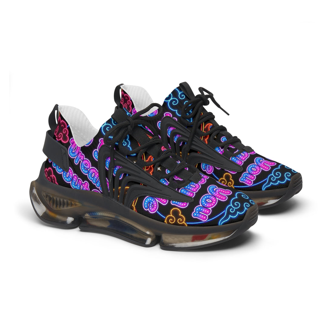 Women's Mesh Sneakers — Neon Cloud 'Do You Dream' Athletic Shoes