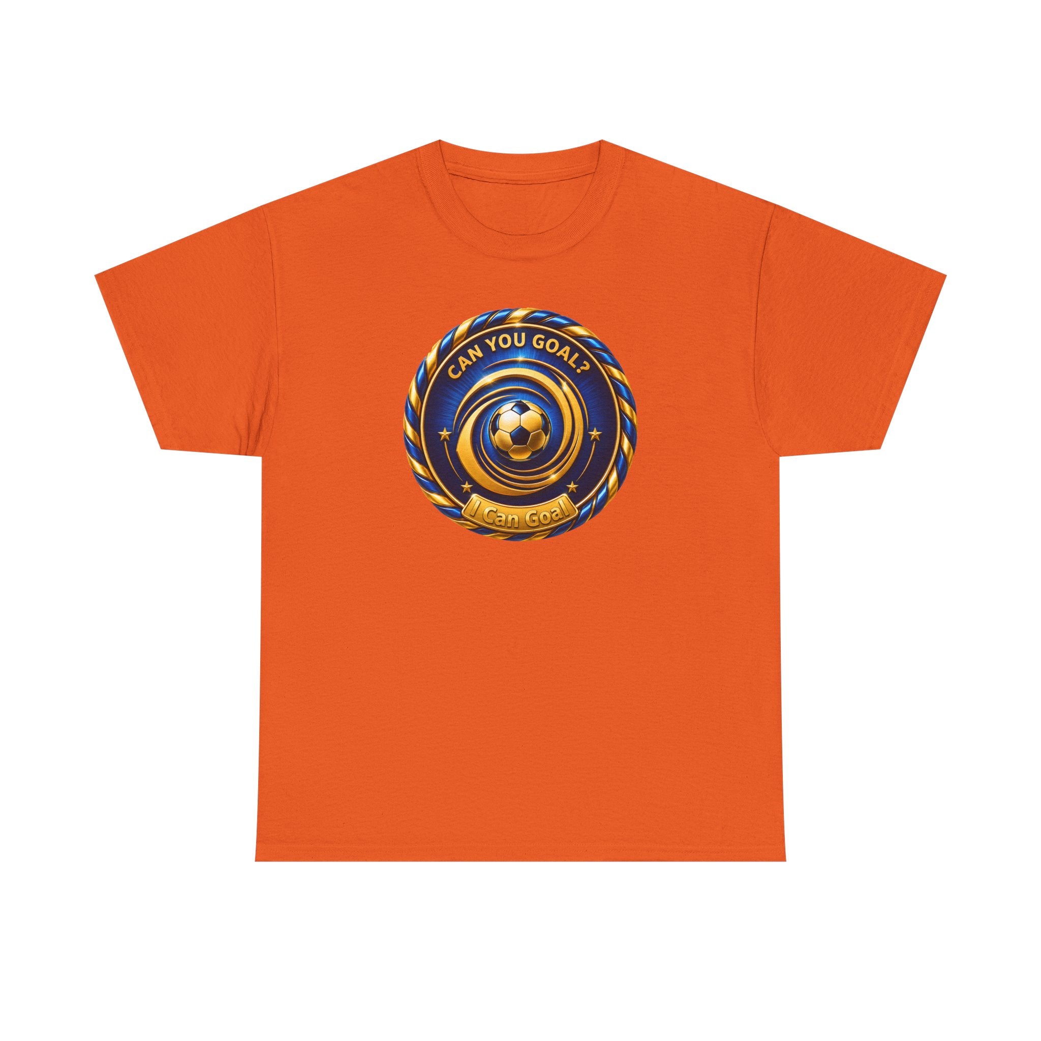 Soccer Badge Tee — "Can You Goal?" Graphic Soccer Shirt