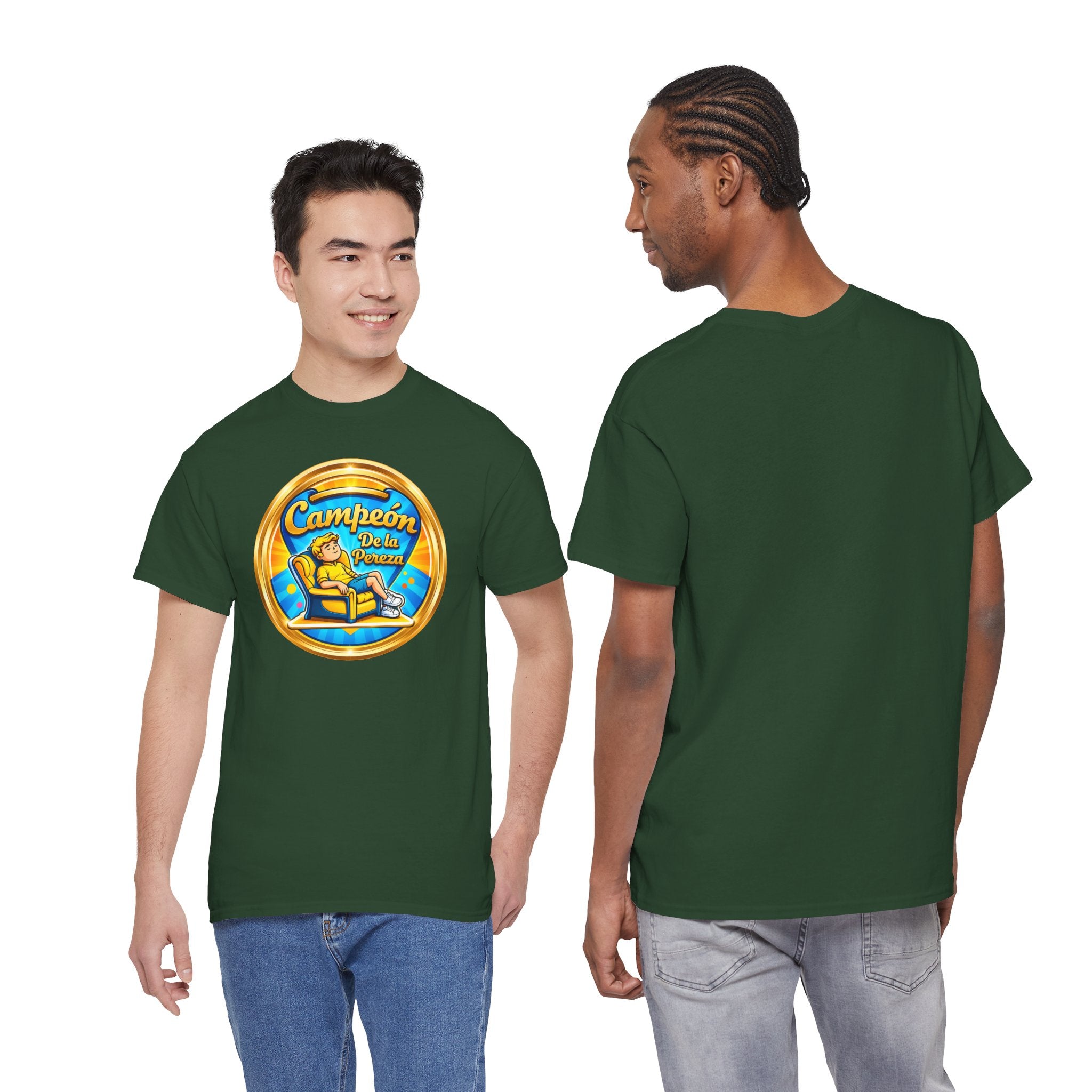 "Campeón De La Pereza" Tee — Gold Badge Adventure T‑Shirt