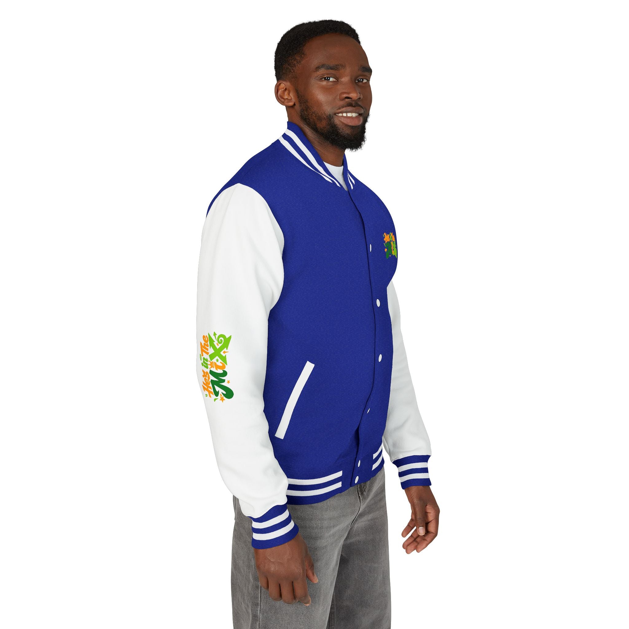 Letterman Jacket - "He's in the Mix" Retro Graffiti Varsity Jacket