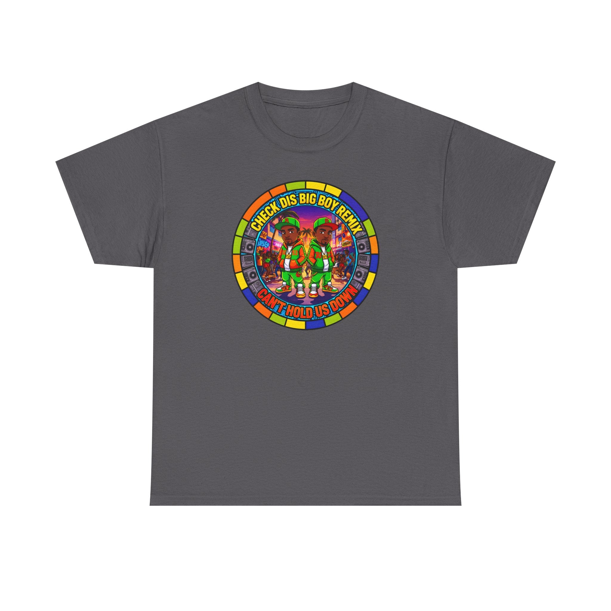 T-Shirt — "Check Dis Big Boy Remix" Colorful Cartoon Grap6hic Tee