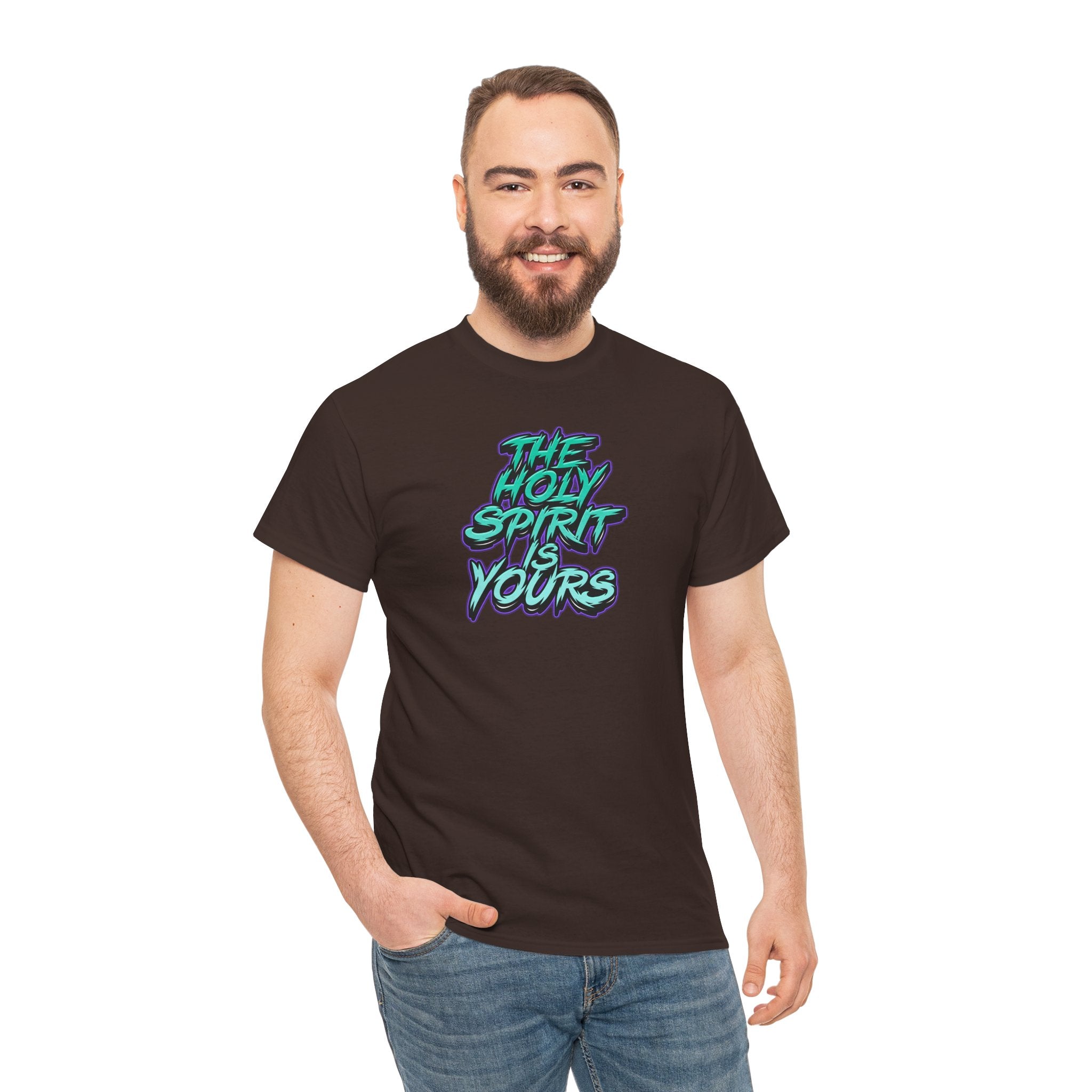 T-Shirt — "The Holy Spirit Yours" Retro Script Faith Tee