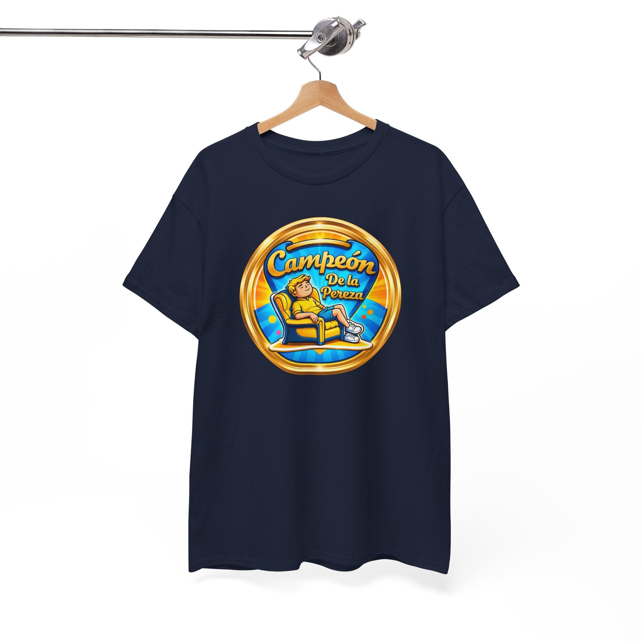 "Campeón De La Pereza" Tee — Gold Badge Adventure T‑Shirt