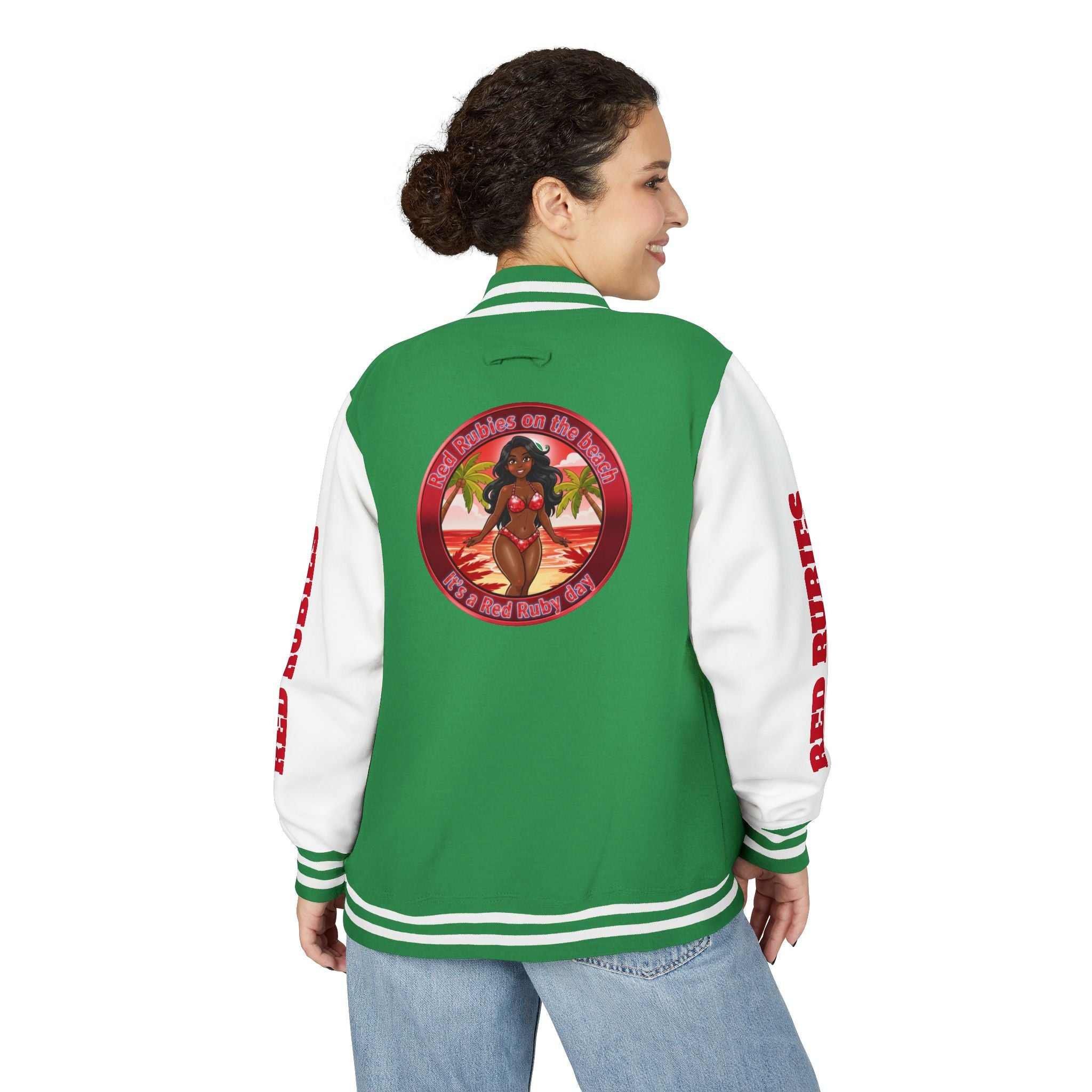 Letter Us- " It's A Rubie Day"-Retro Island Pinup Red & White