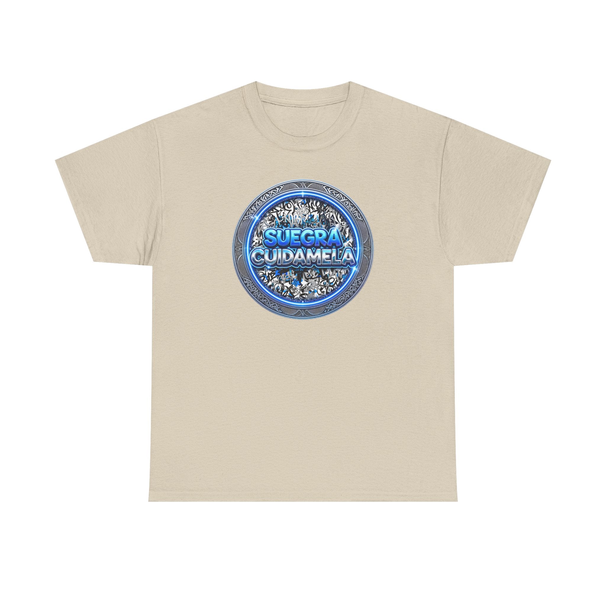 T-Shirt — Suegra Cuídame (Blue Floral Emblem)