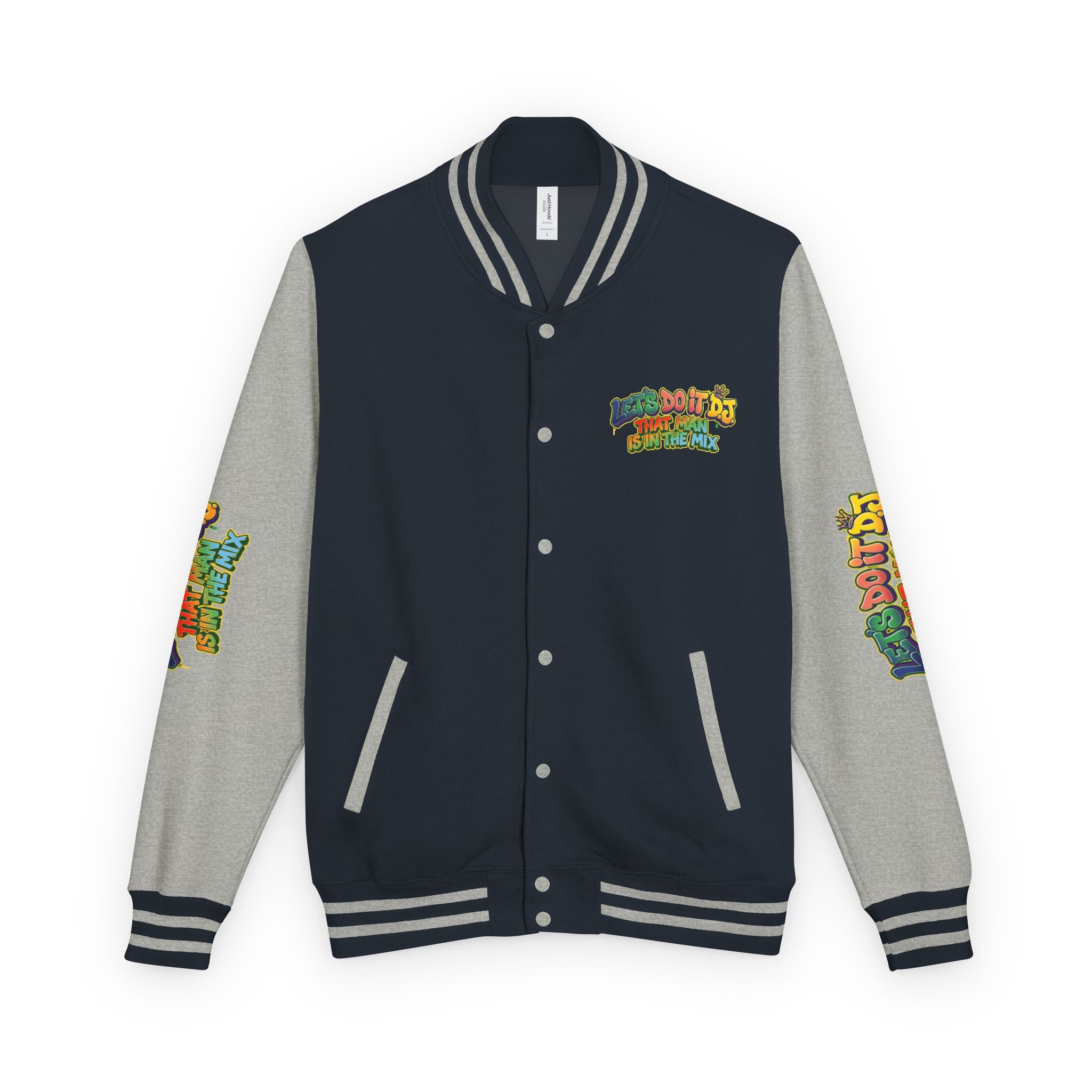 Letterman Jacket — 'Let's Do It' DJ Graphic Varsity Jacket