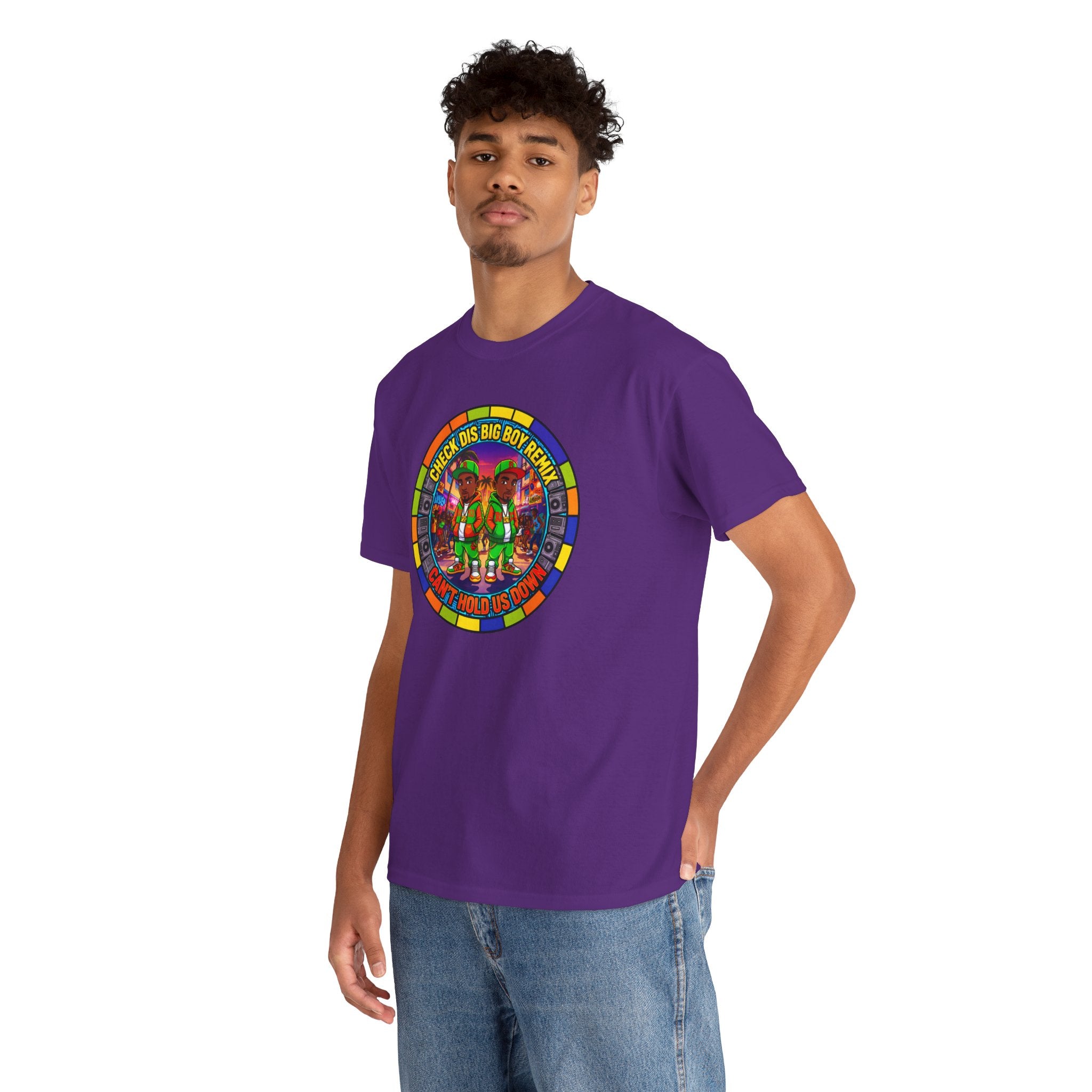 T-Shirt — "Check Dis Big Boy Remix" Colorful Cartoon Grap6hic Tee