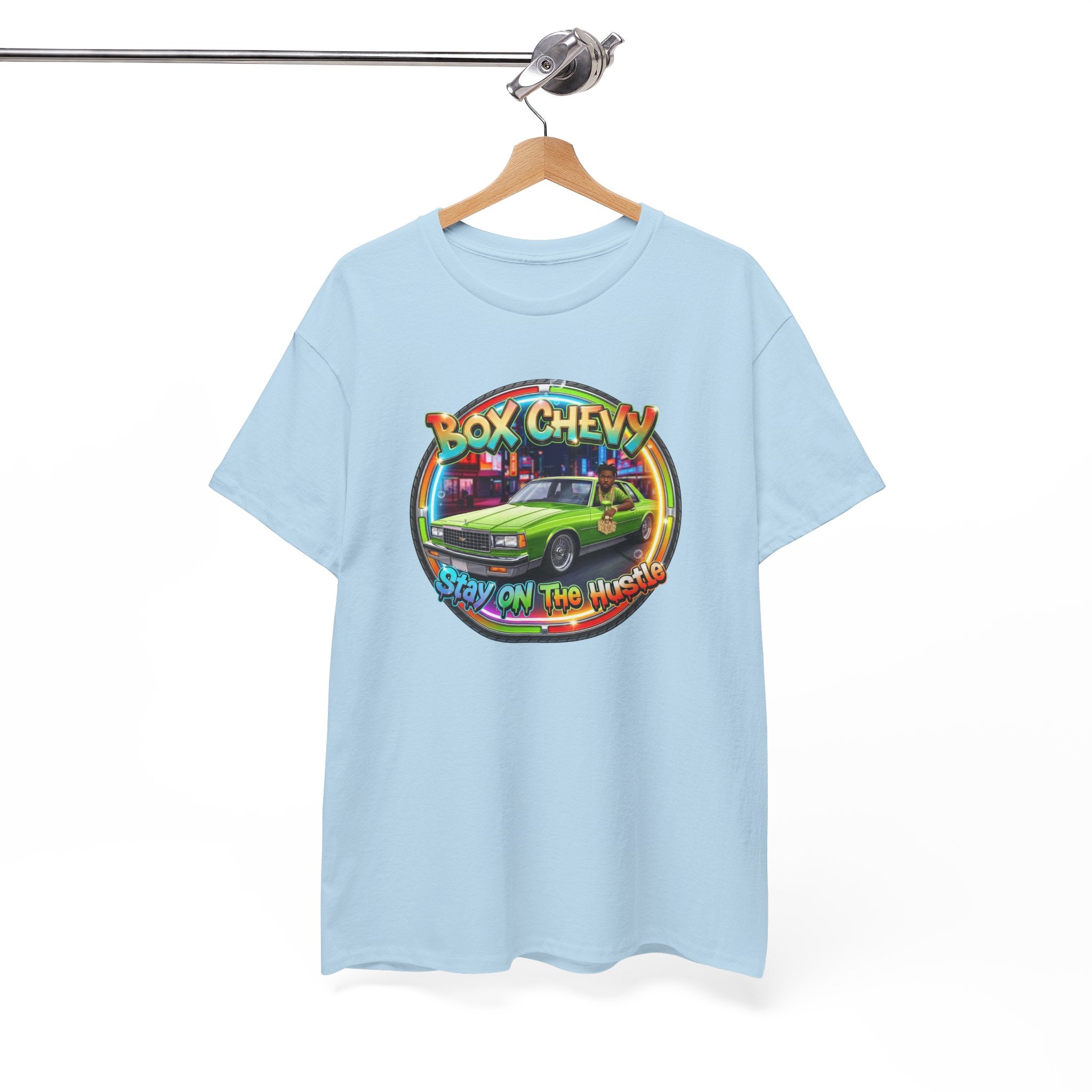 Vintage Chevy Truck Tee — "Box Chevy Stay On The Hustle" Retro Car Graphic Shirt