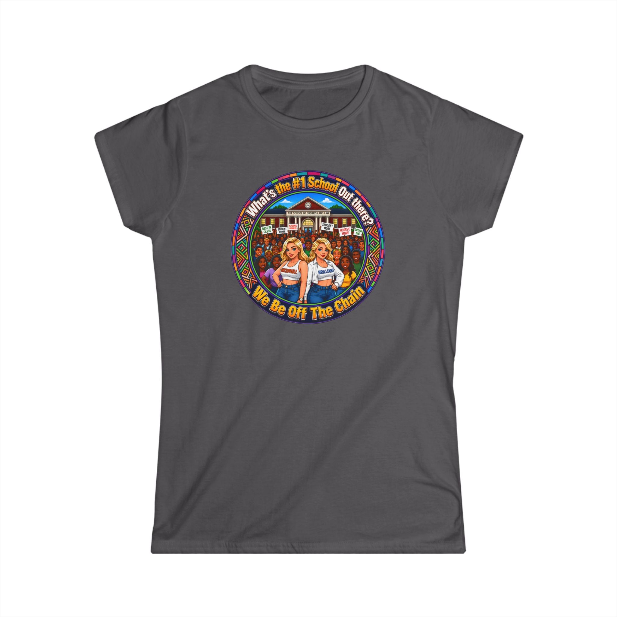 Vintage Cheerleader T‑Shirt - "Whats the #1 School Out There" Retro Campus Tee