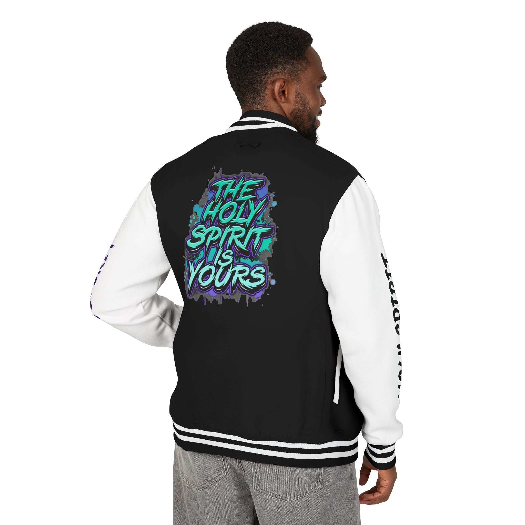 Letterman Jacket — "The Holy Spirit Is Yours" Graphic