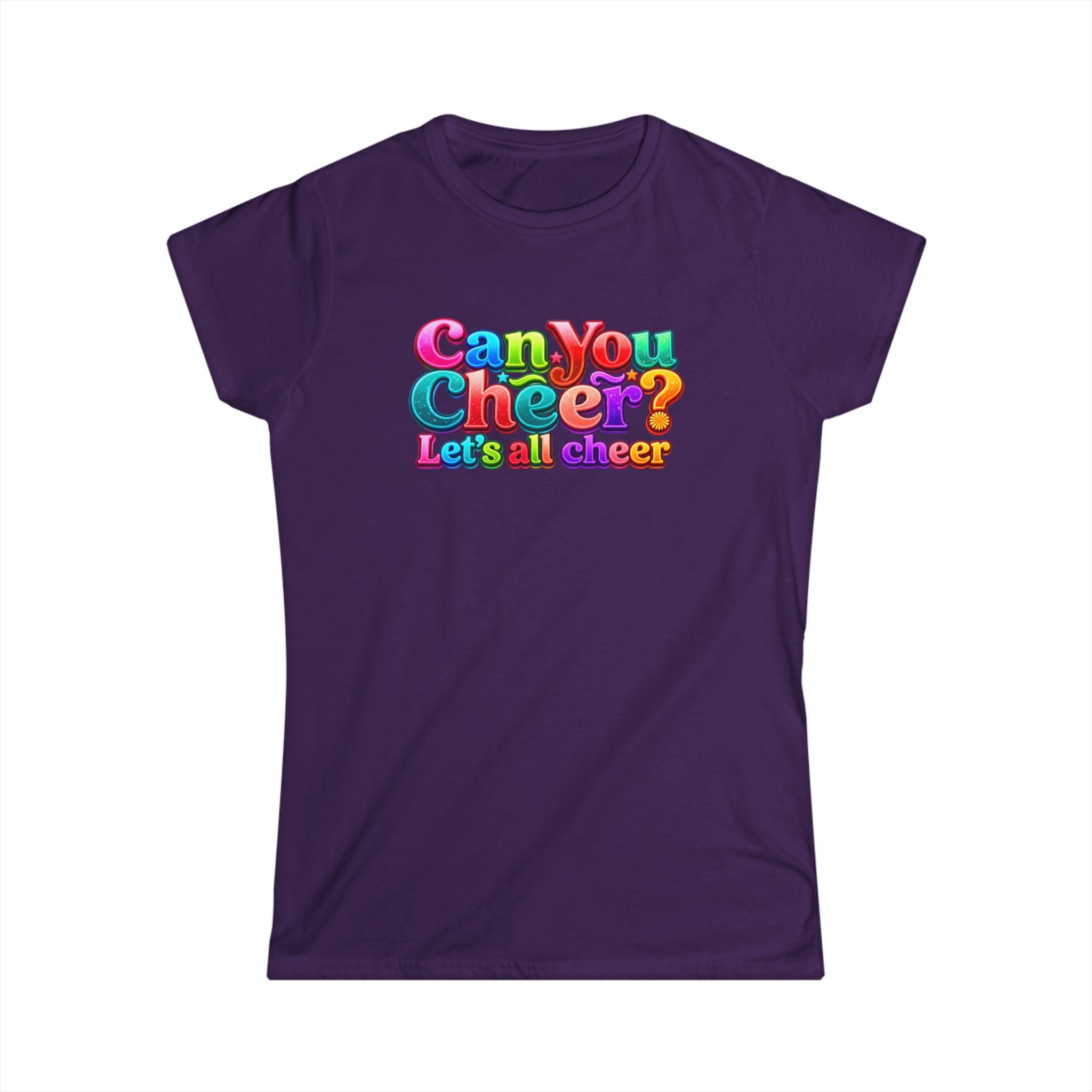 "Can You Cheer" Women's Tee — Colorful Retro Cheer Graphic Shirt